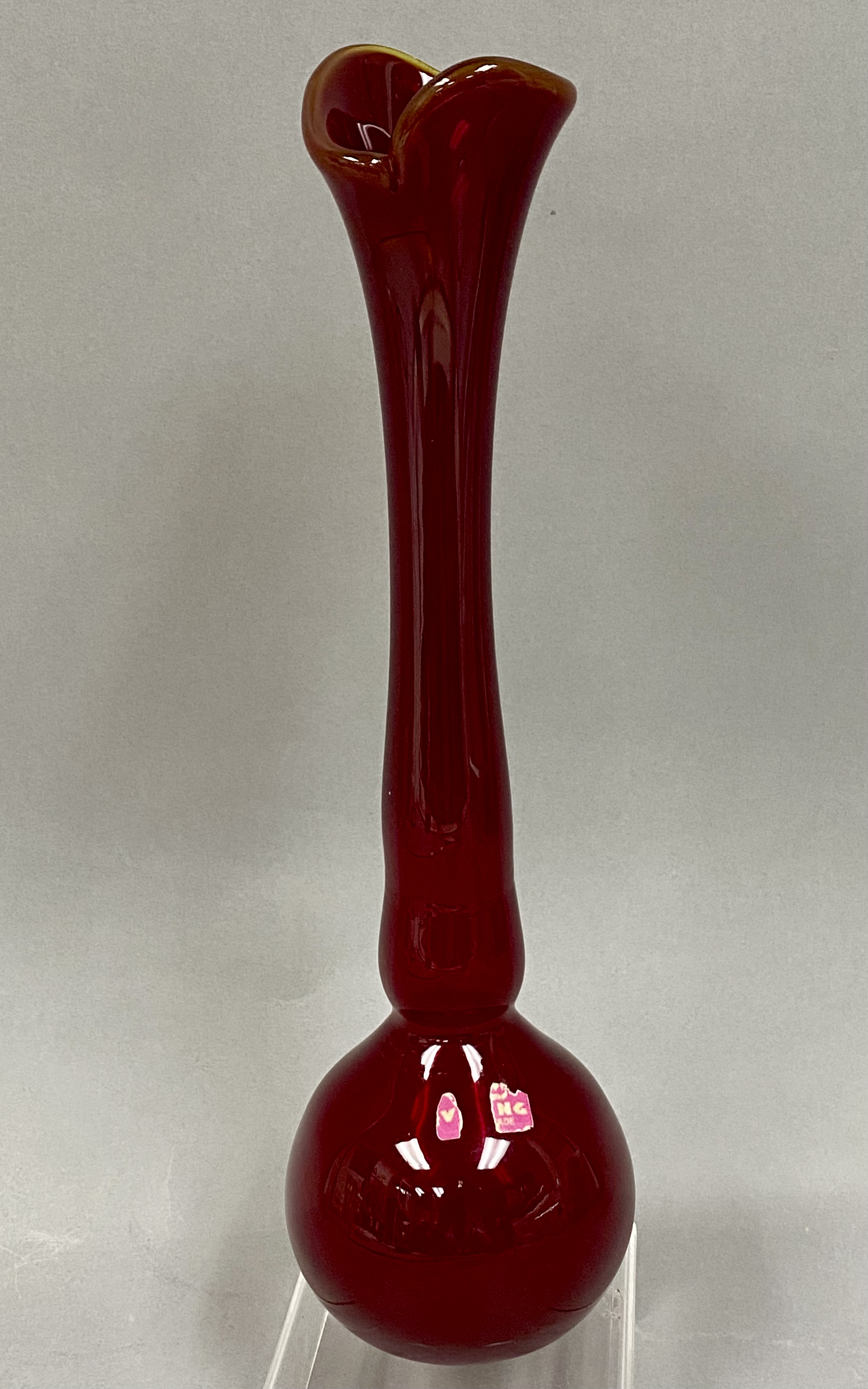 Viking Art Glass Ruby Red Vase