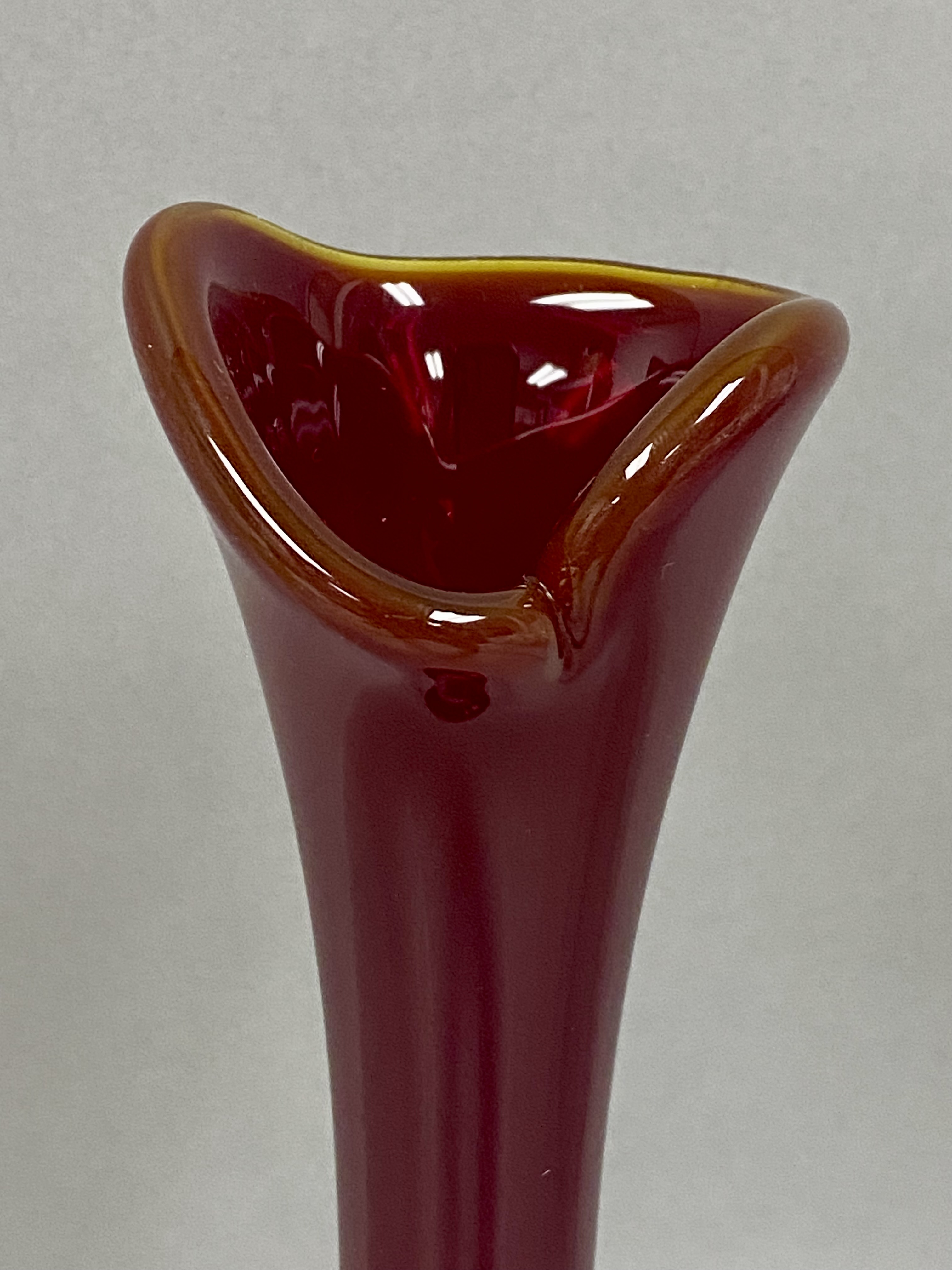 Viking Art Glass Ruby Red Vase