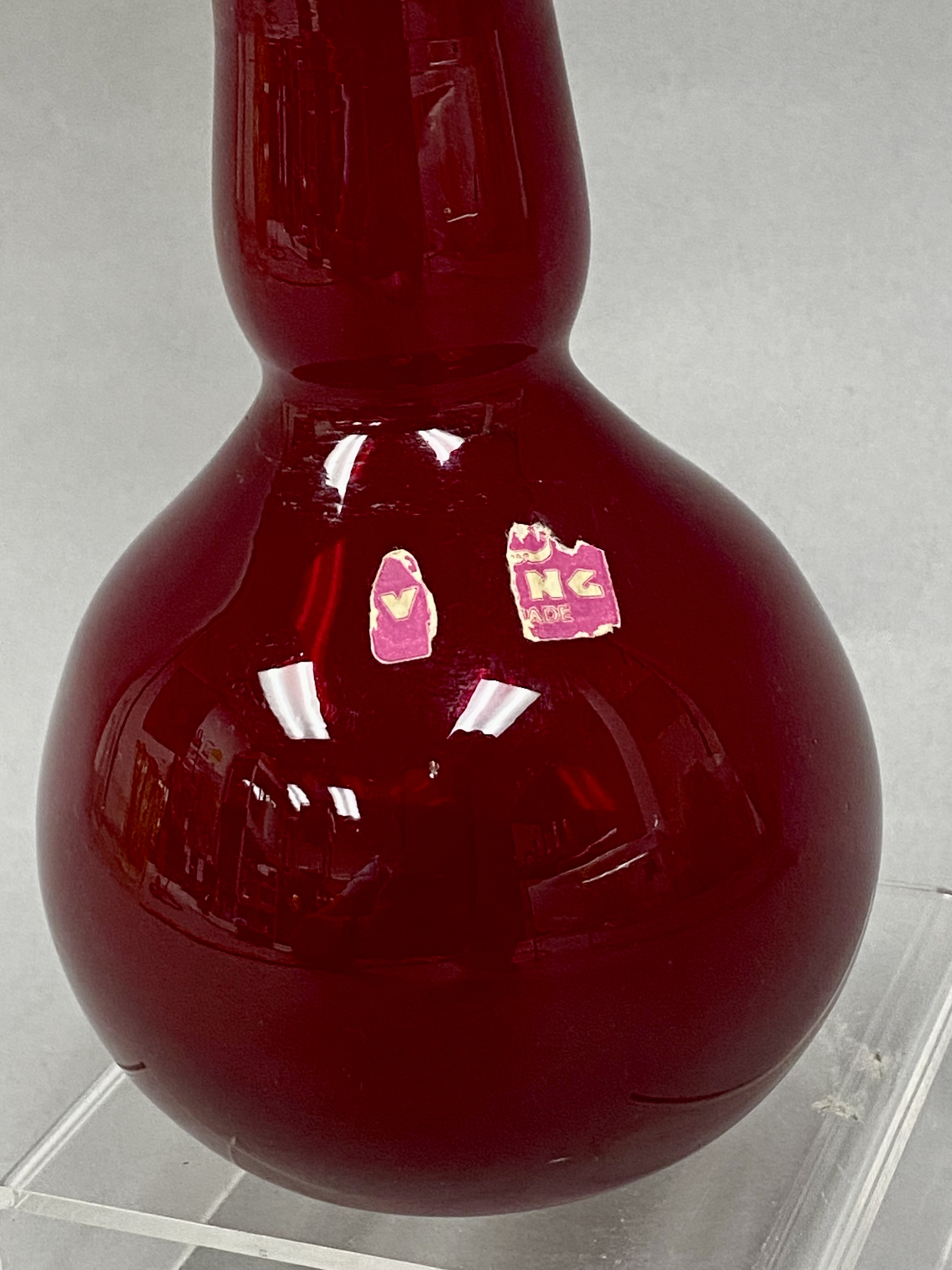Viking Art Glass Ruby Red Vase