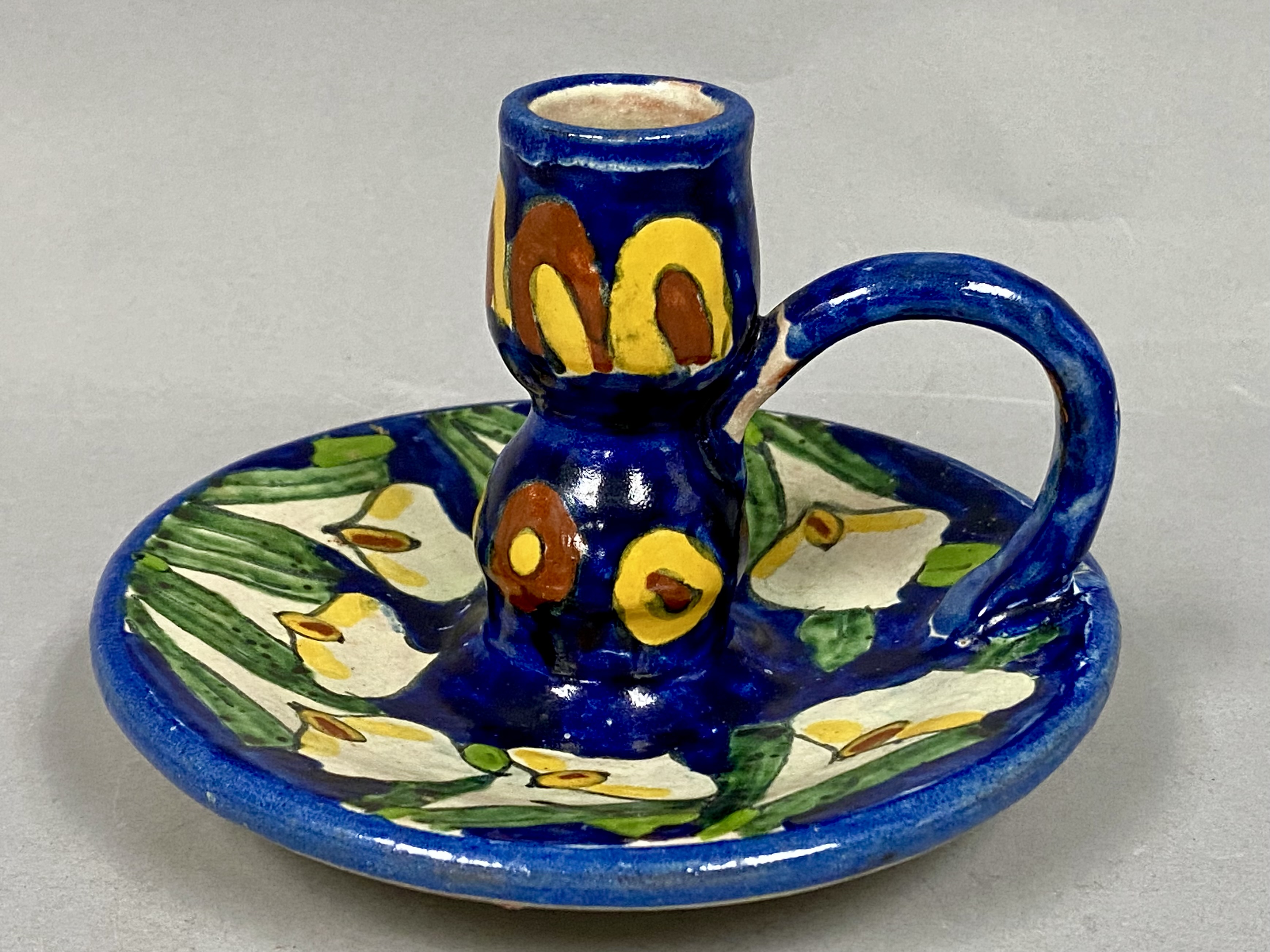 Mexican Alba Hand-Painted Pottery Calla Lily