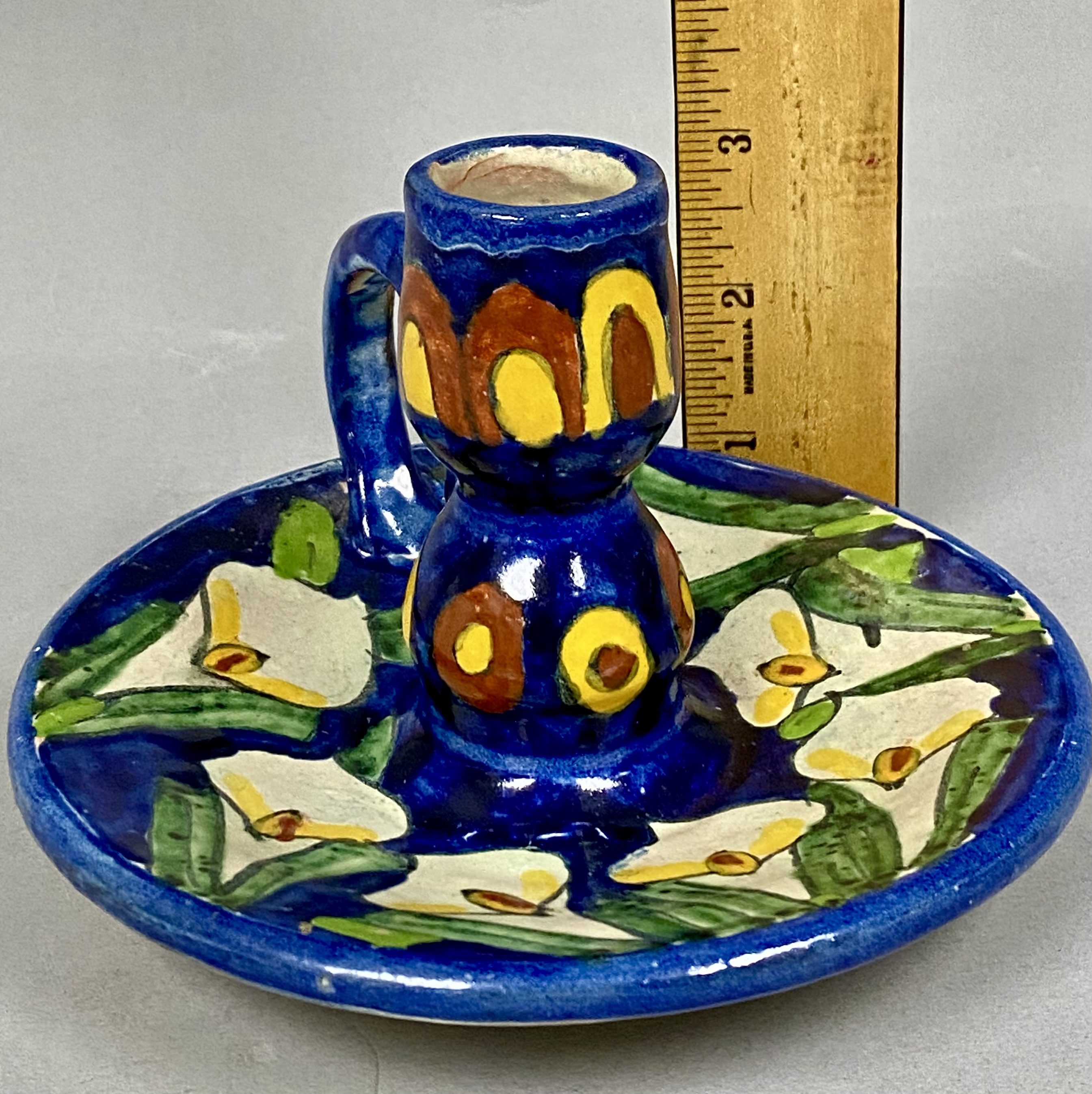 Mexican Alba Hand-Painted Pottery Calla Lily