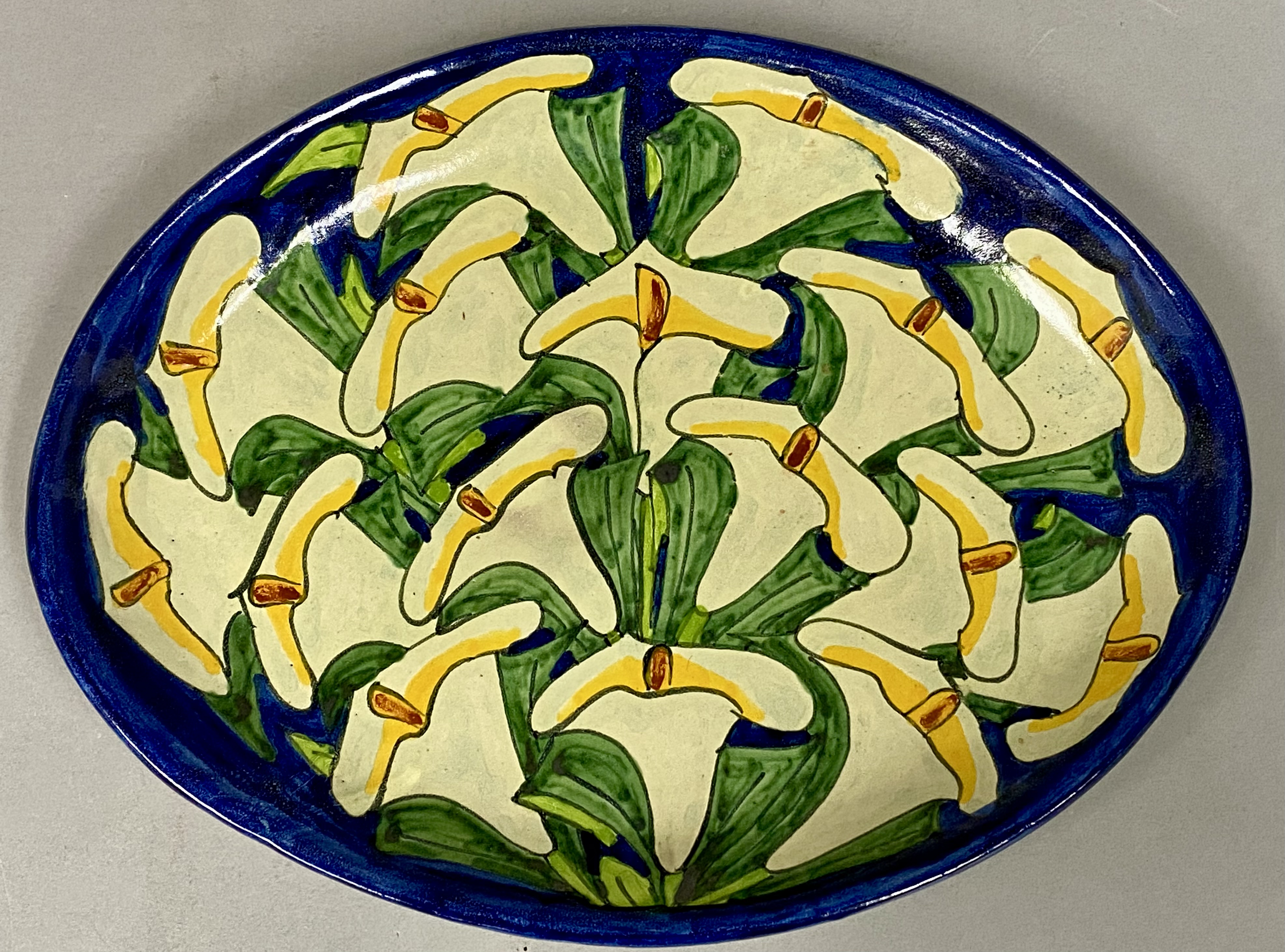 Mexican Alba Hand-Painted Pottery Calla Lily