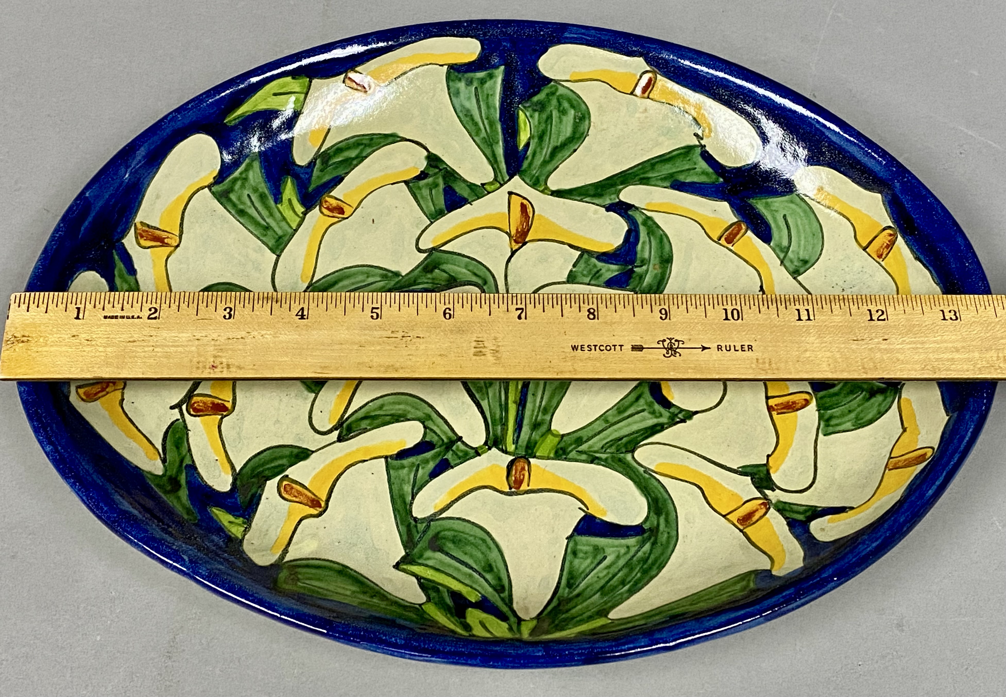 Mexican Alba Hand-Painted Pottery Calla Lily