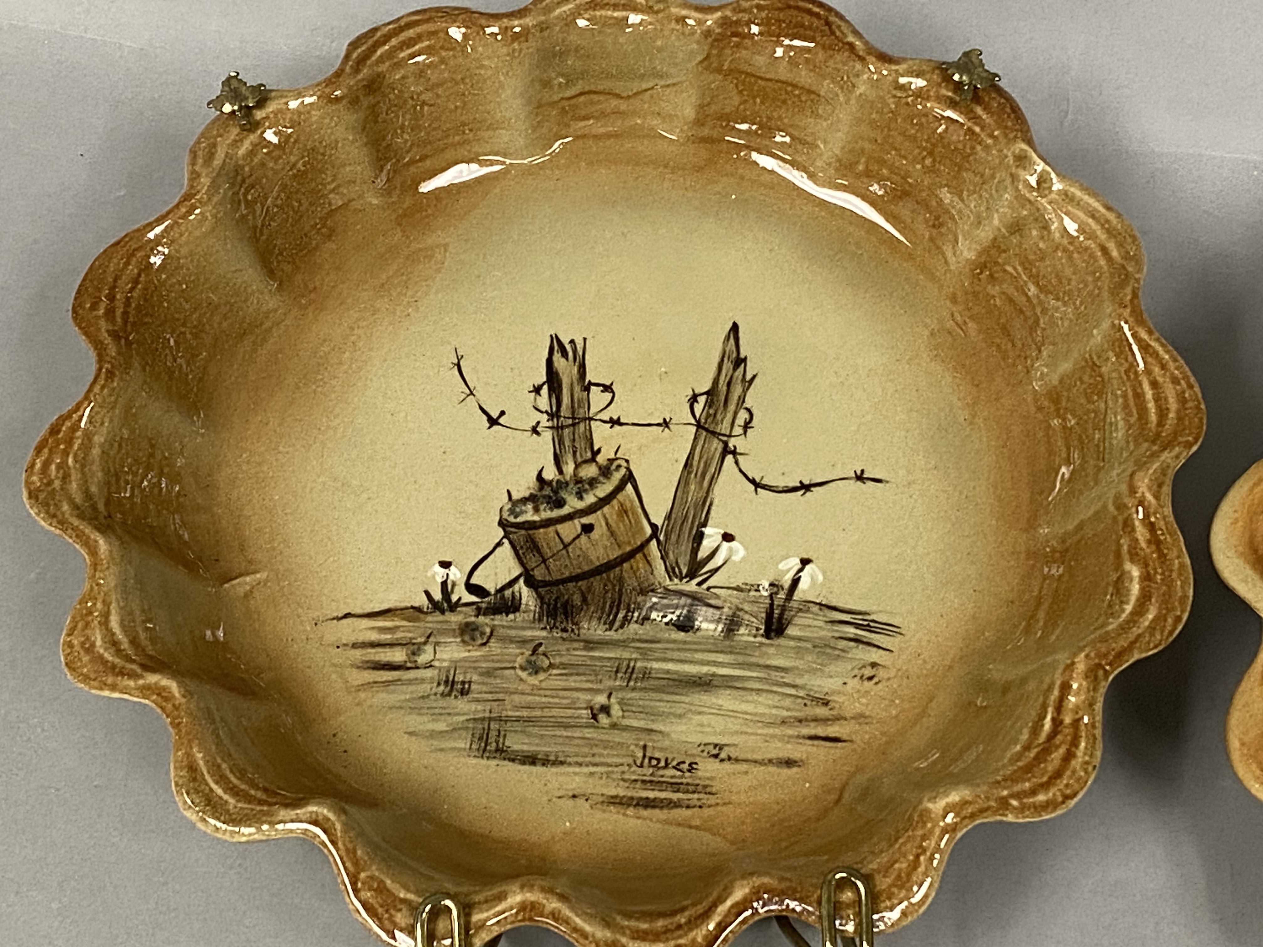 3 Rural Americana Folk Art Plates, 1982