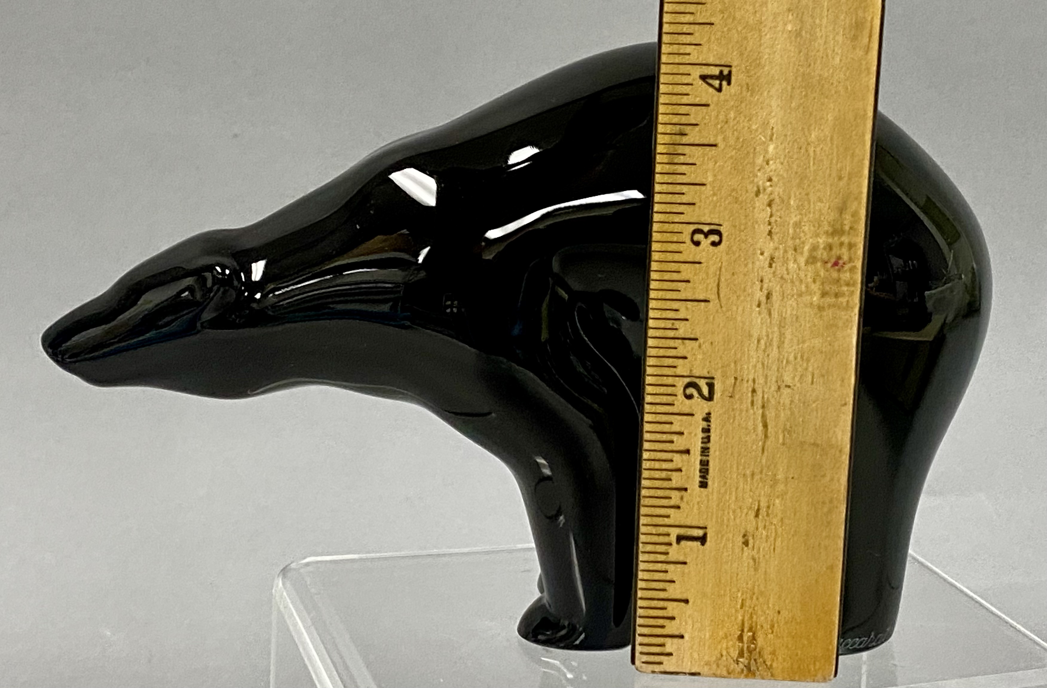 Baccarat Black Crystal Polar Bear Figurine
