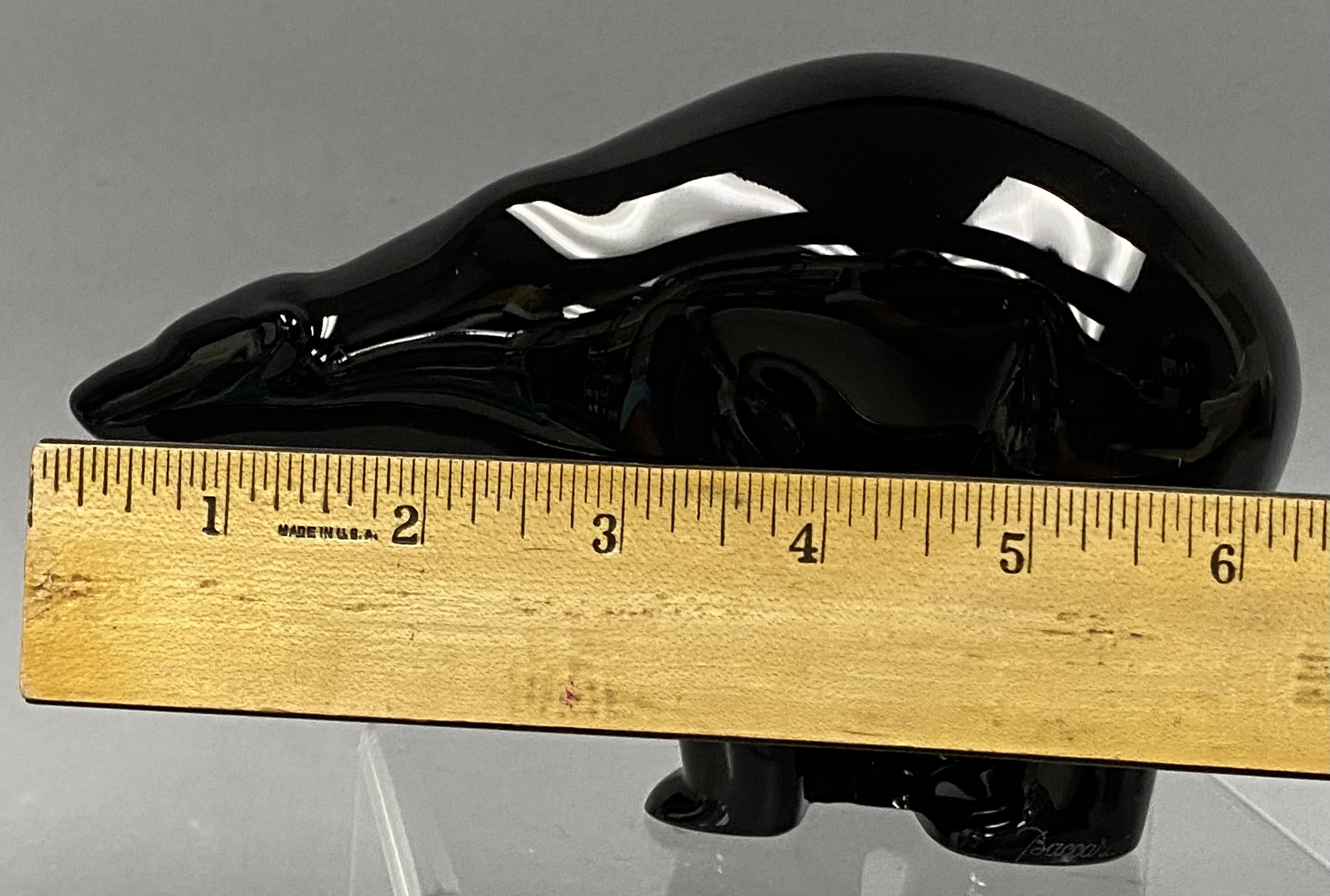 Baccarat Black Crystal Polar Bear Figurine