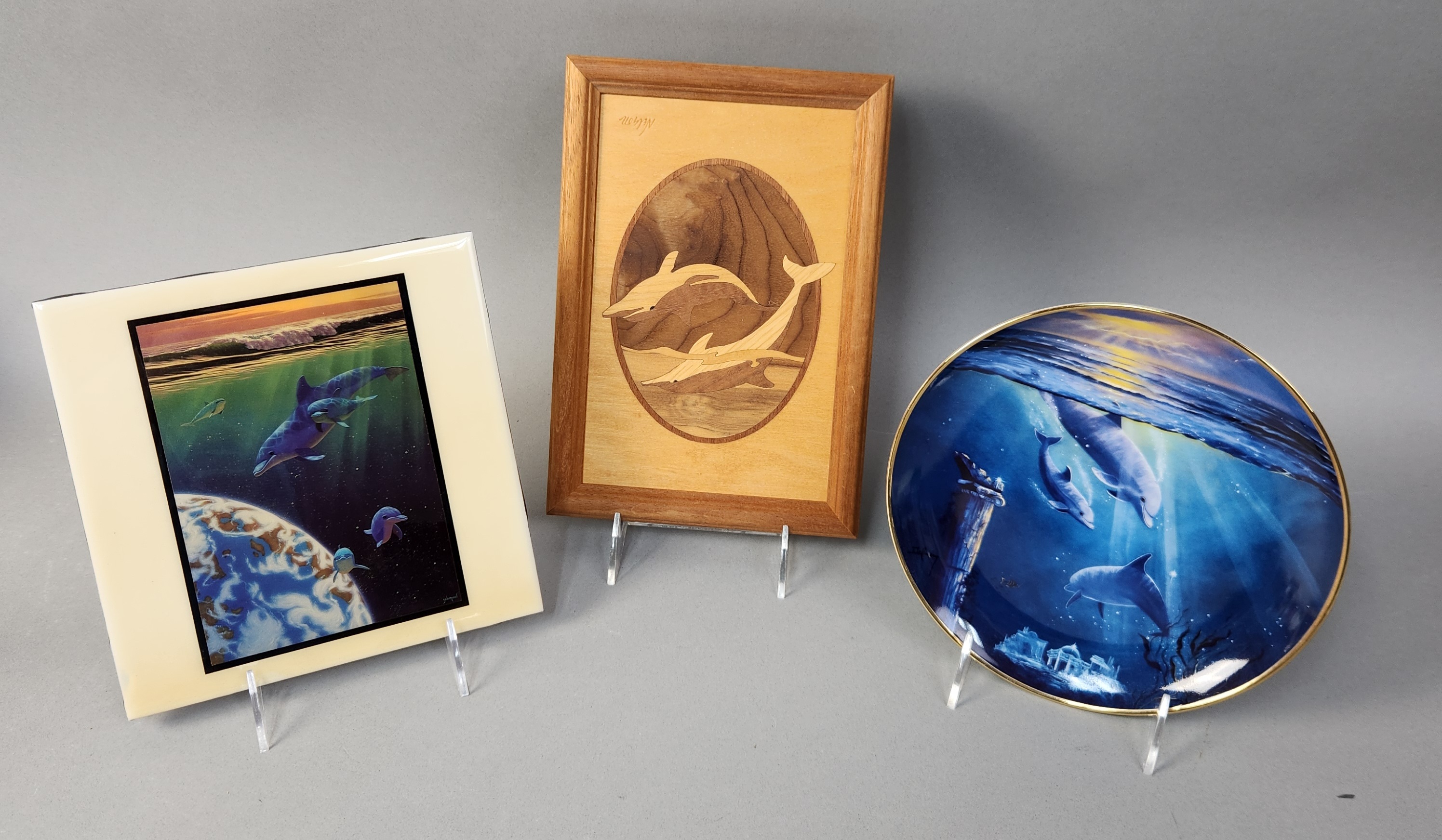 Trio of Dolphin-Themed Decorative Items