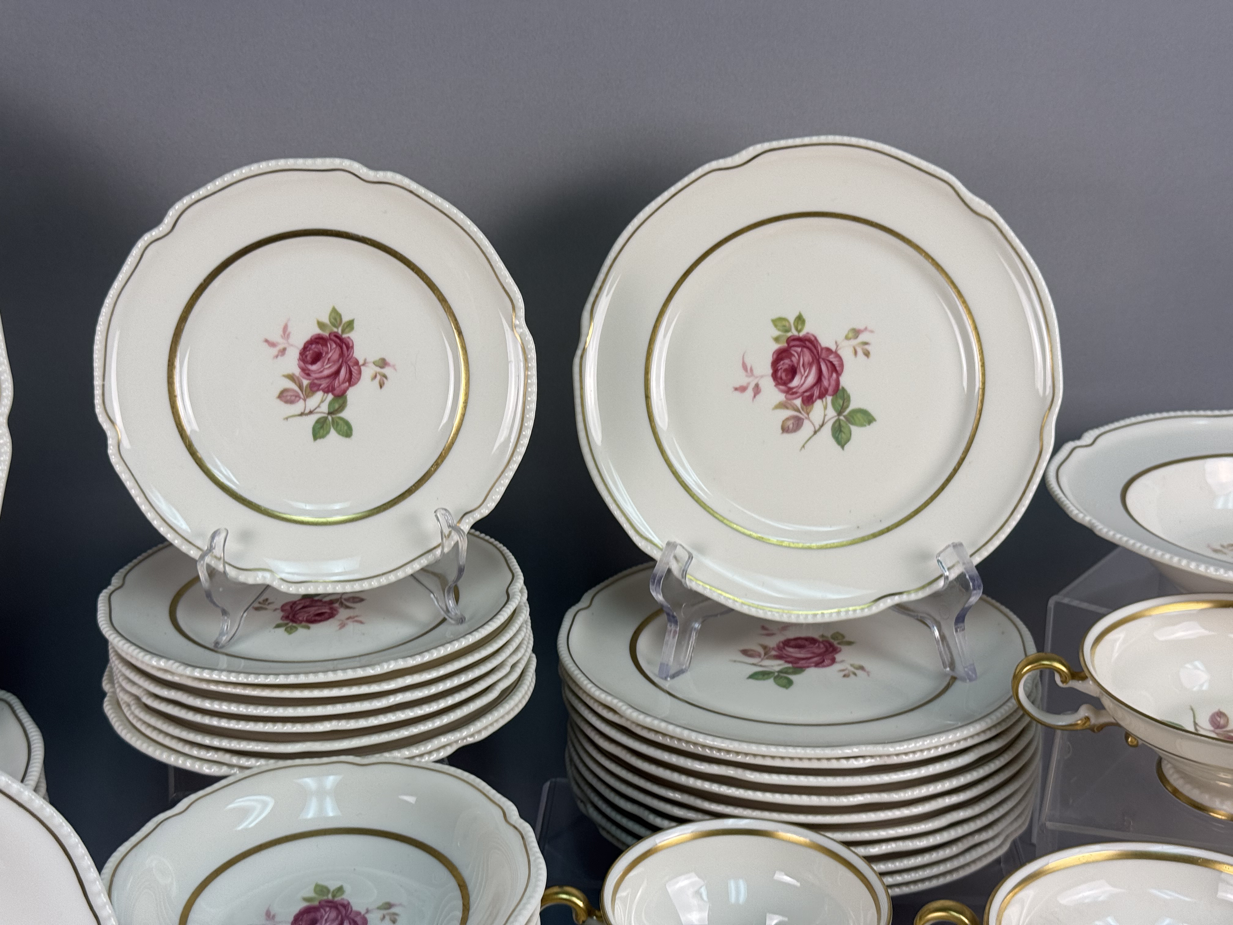Large Collection of Gilt and Rose Porcelain China