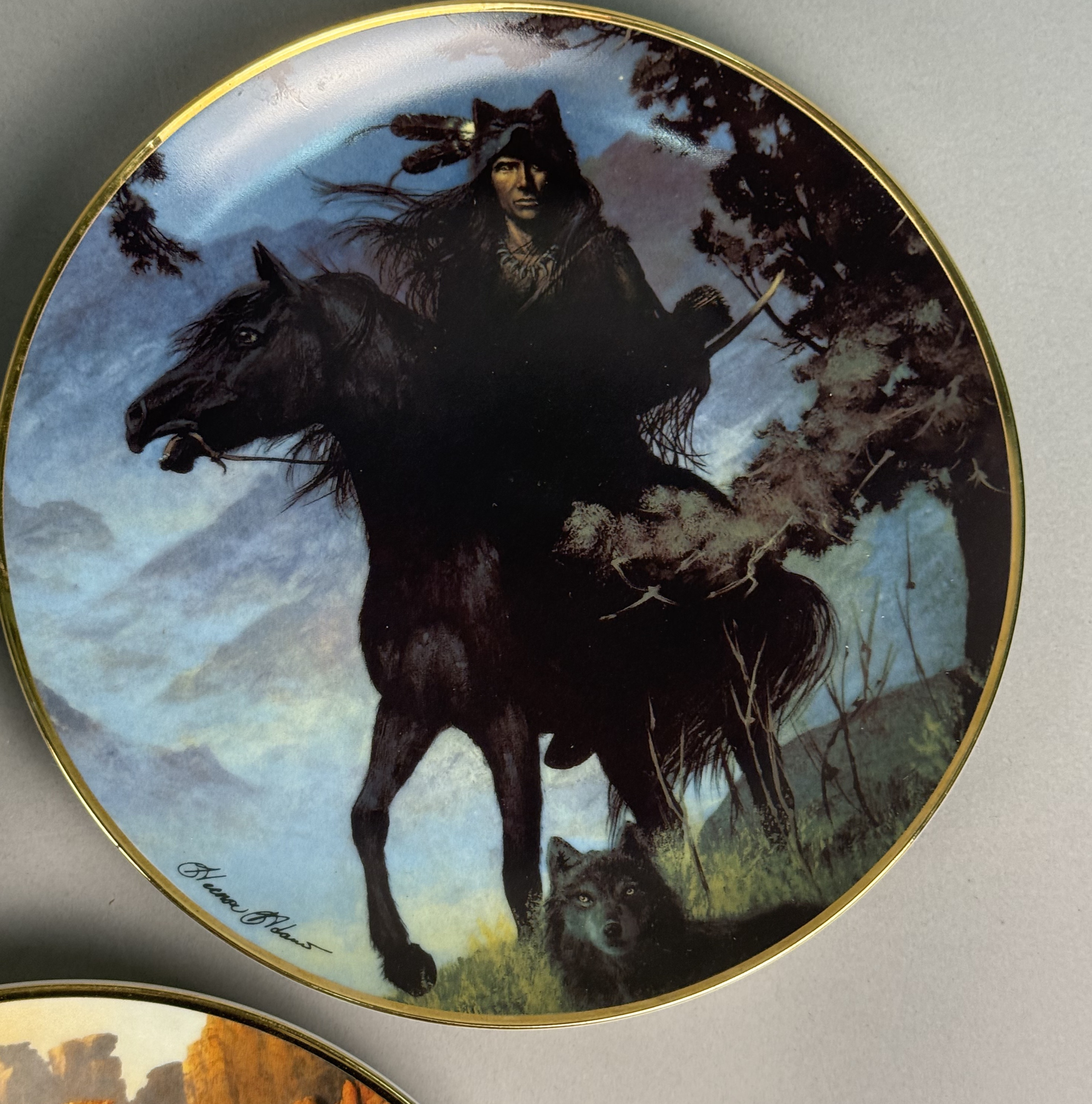7 Native American Themed Plates by Franklin Mint & Hamilton