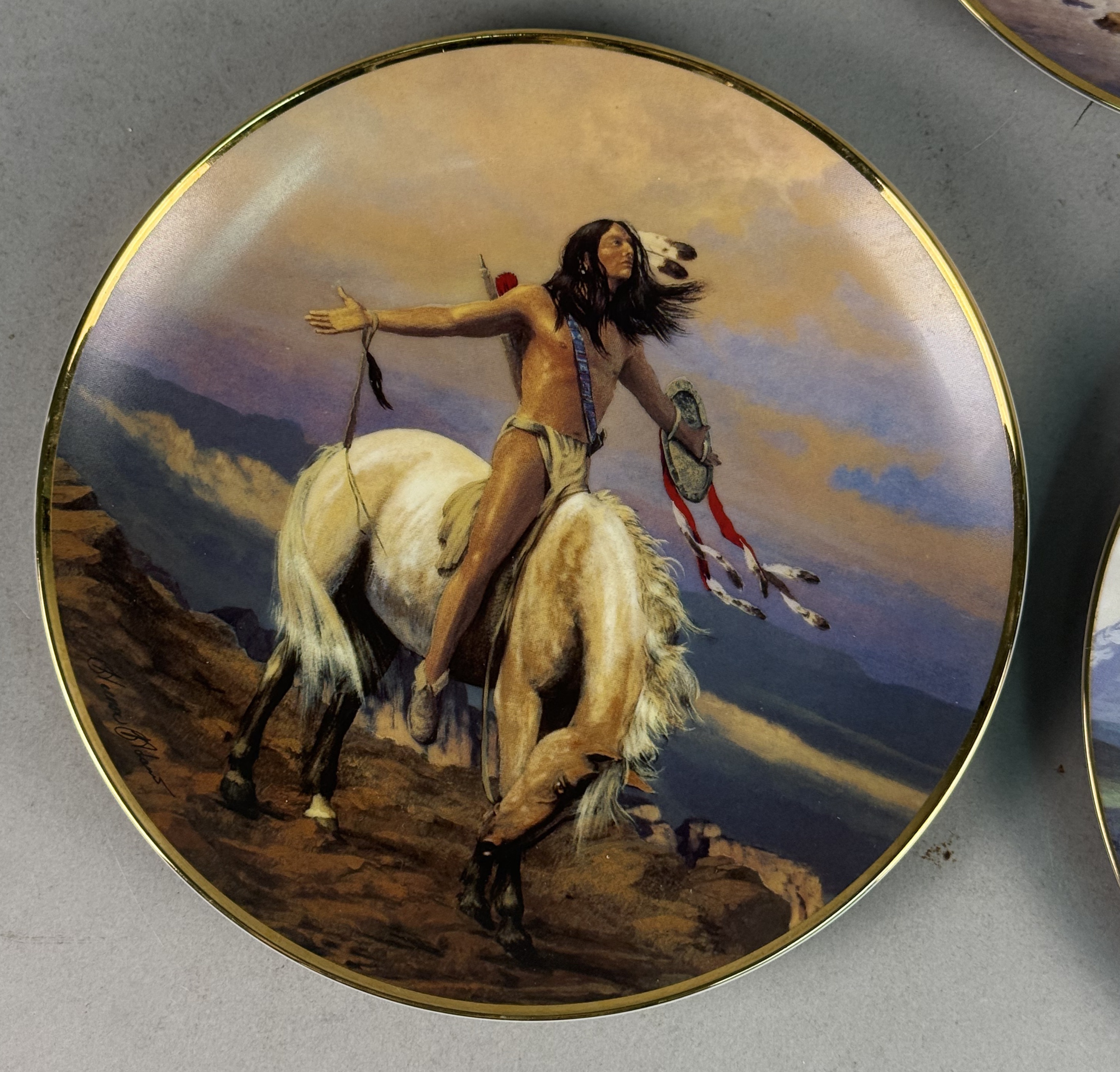 7 Native American Themed Plates by Franklin Mint & Hamilton