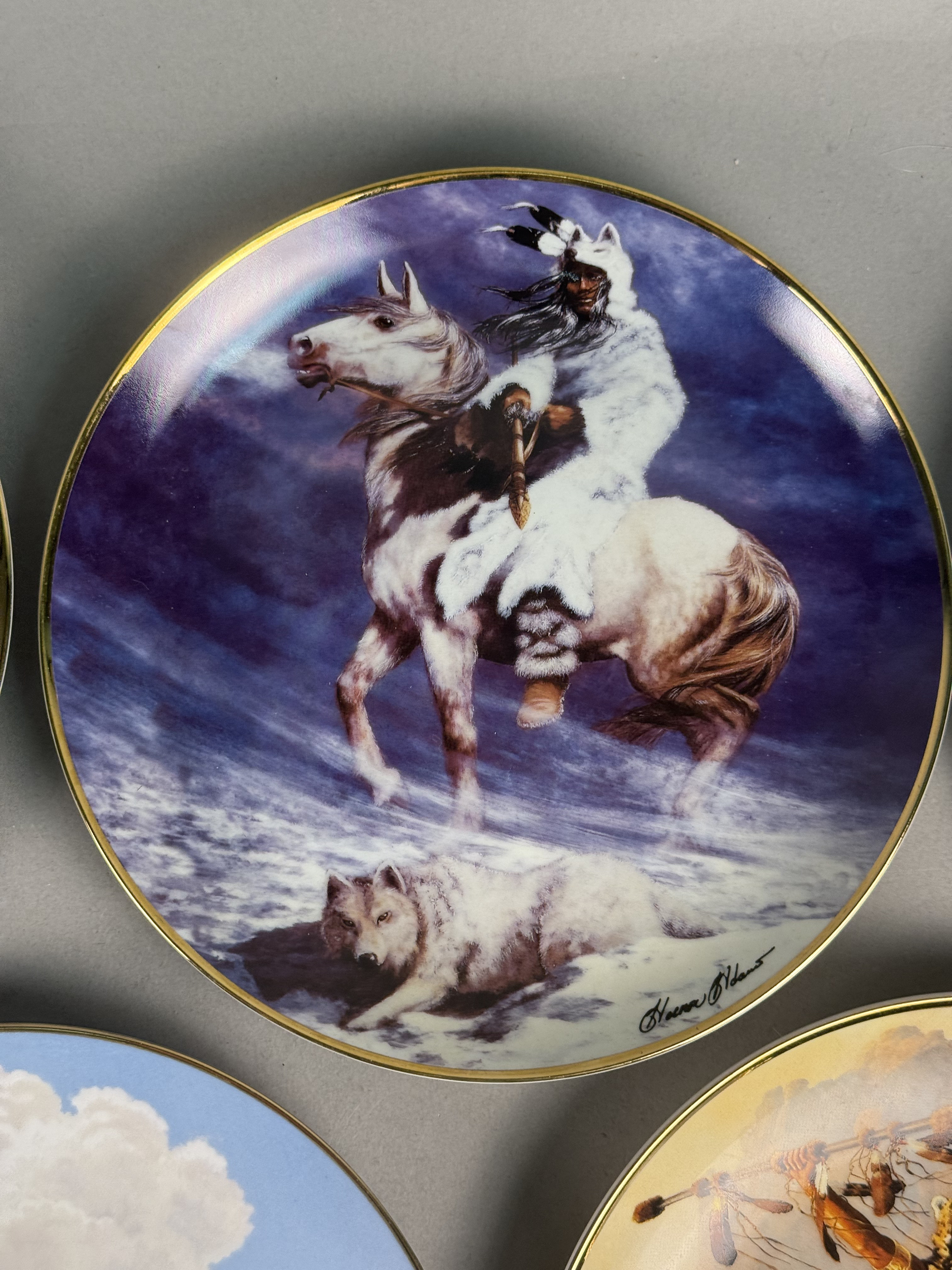 7 Native American Themed Plates by Franklin Mint & Hamilton