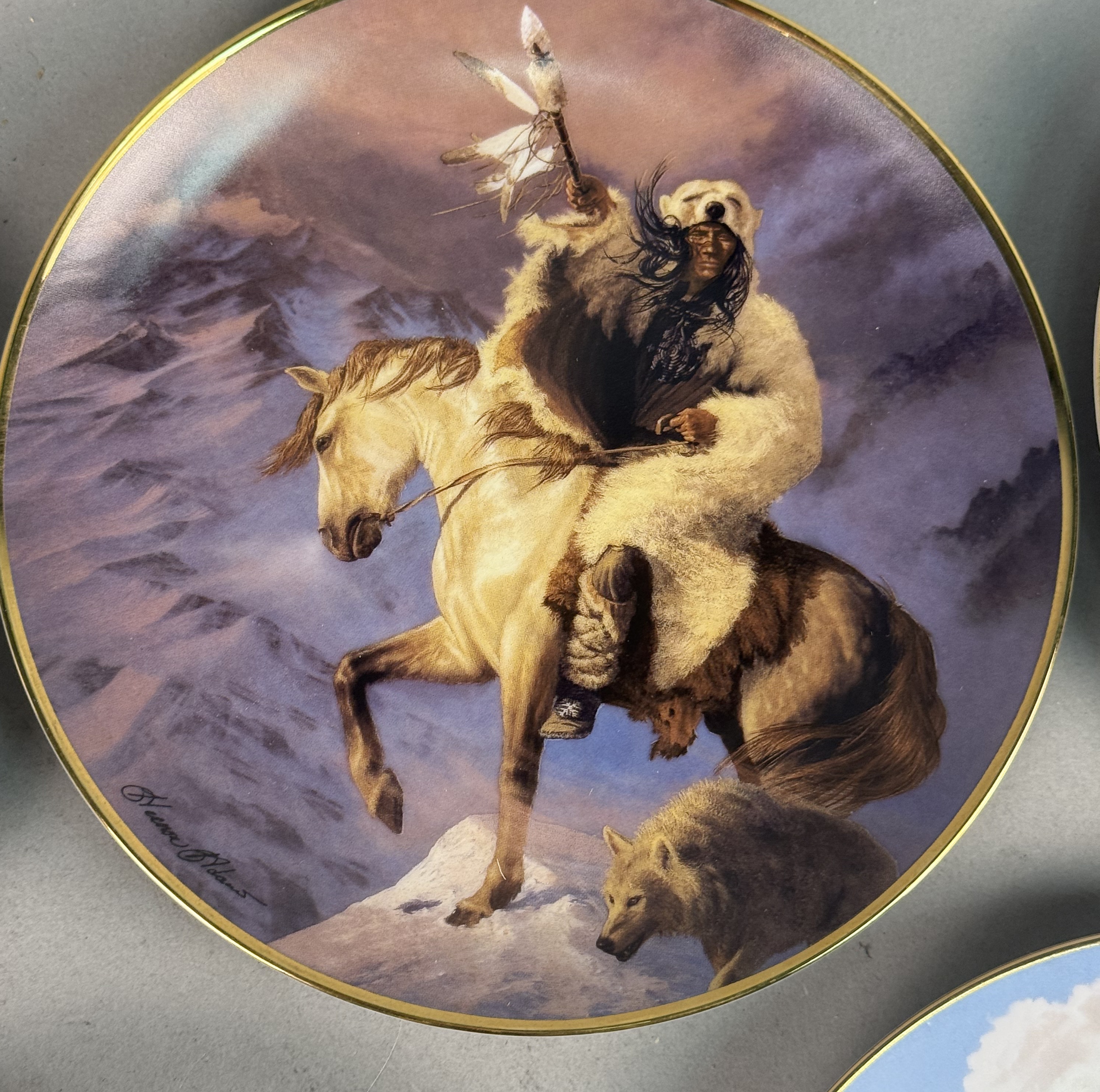 7 Native American Themed Plates by Franklin Mint & Hamilton