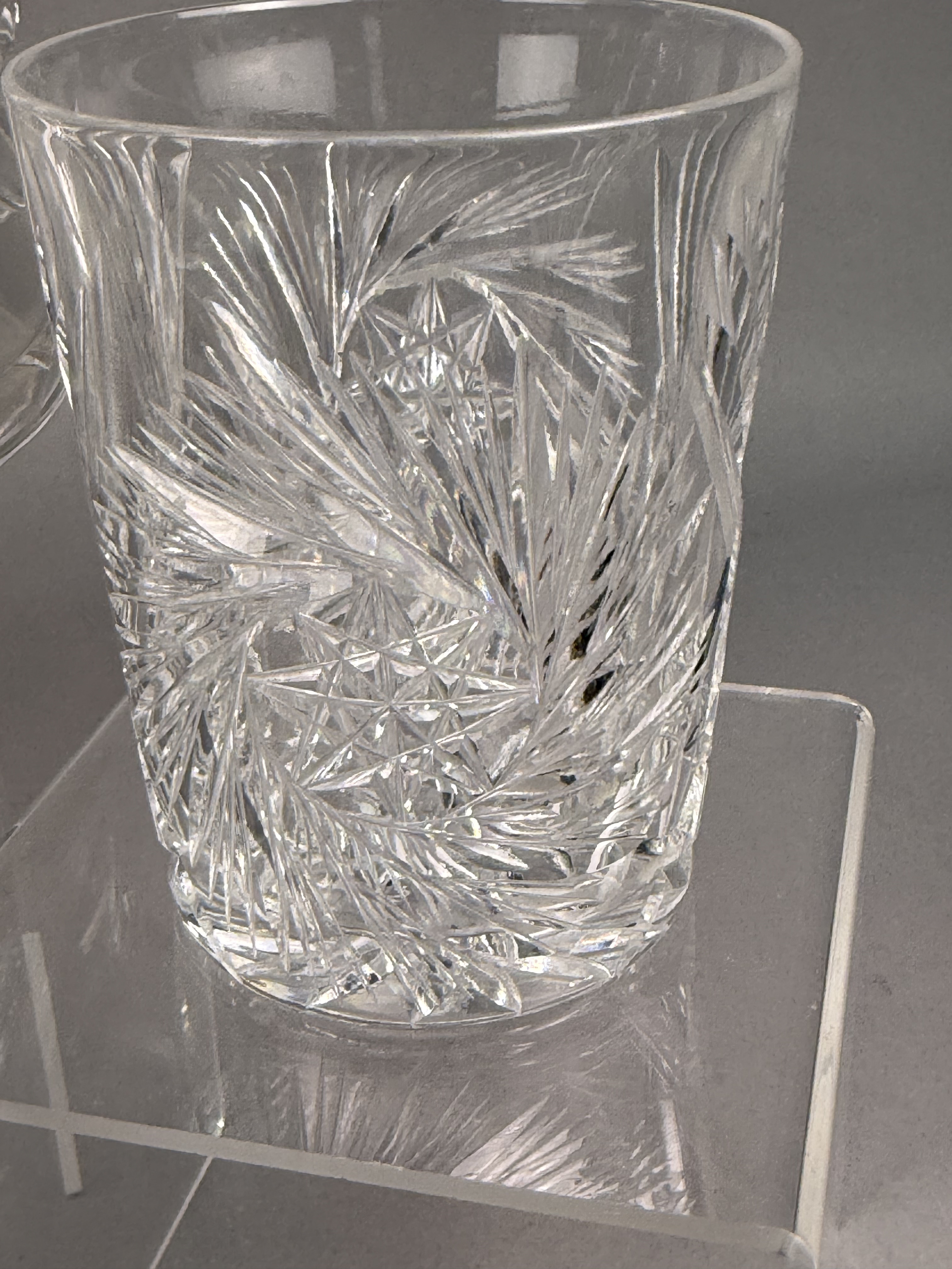 Four American Cut Glass Pitcher and Tumblers