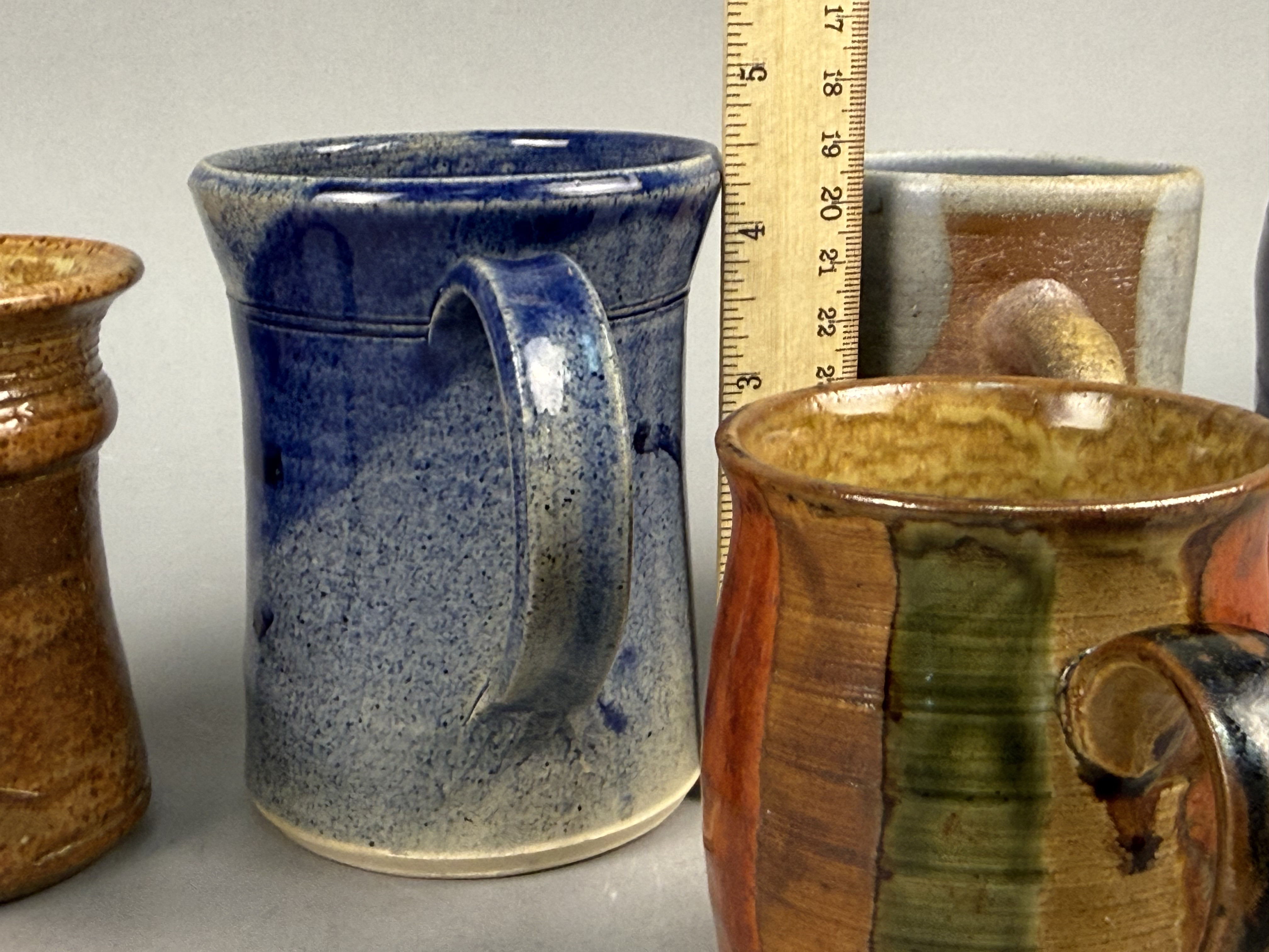 Five Contemporary Studio Pottery Stoneware Mugs