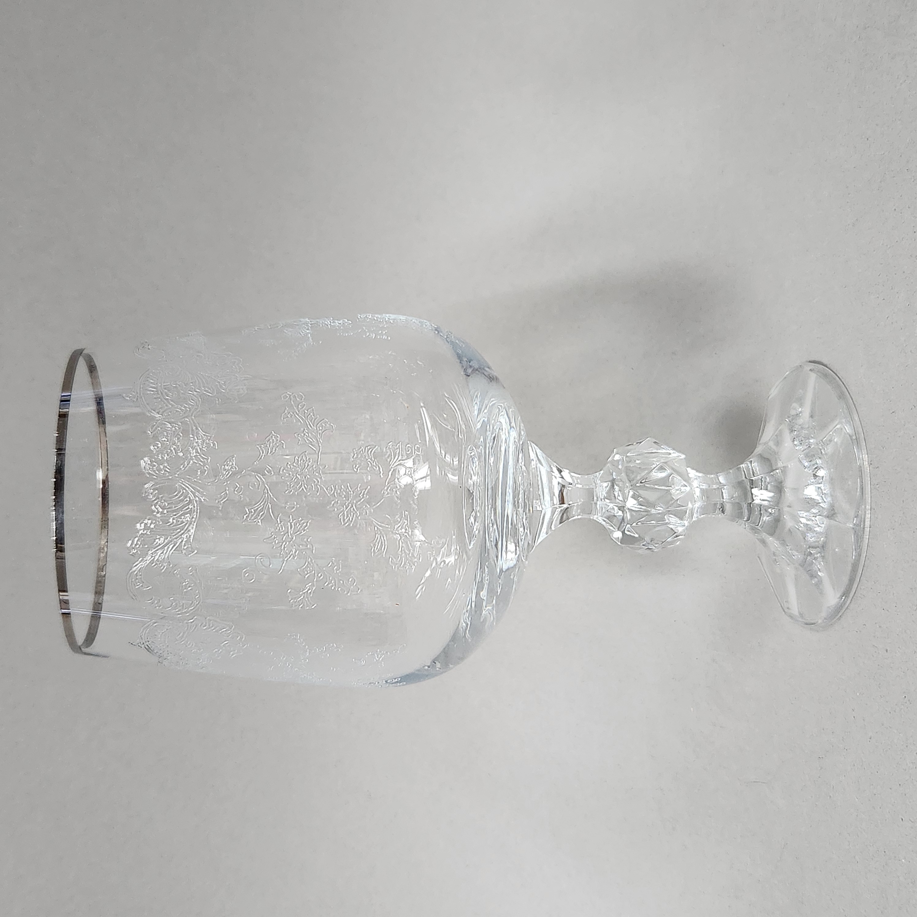 Etched Silver Rimmed Goblets