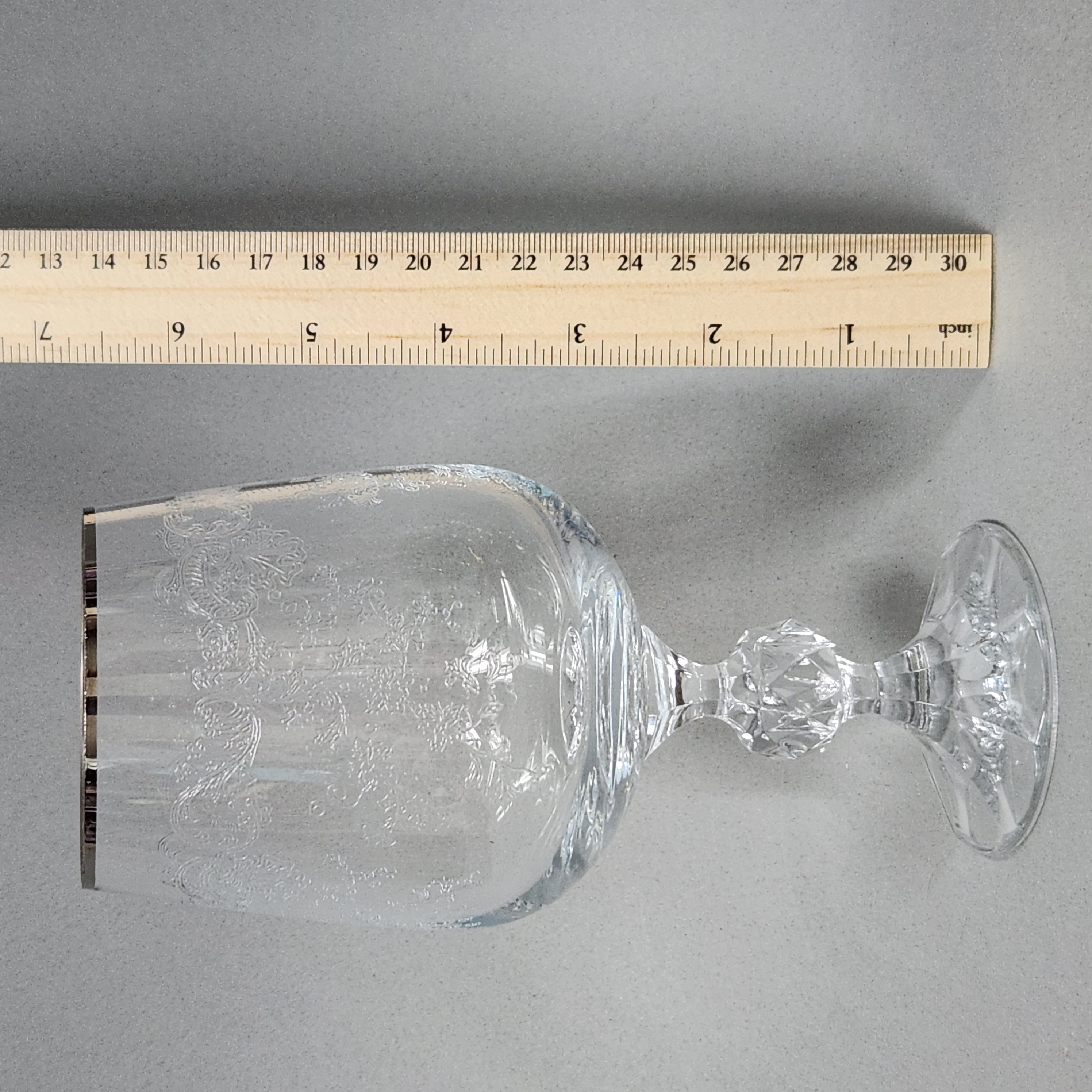 Etched Silver Rimmed Goblets