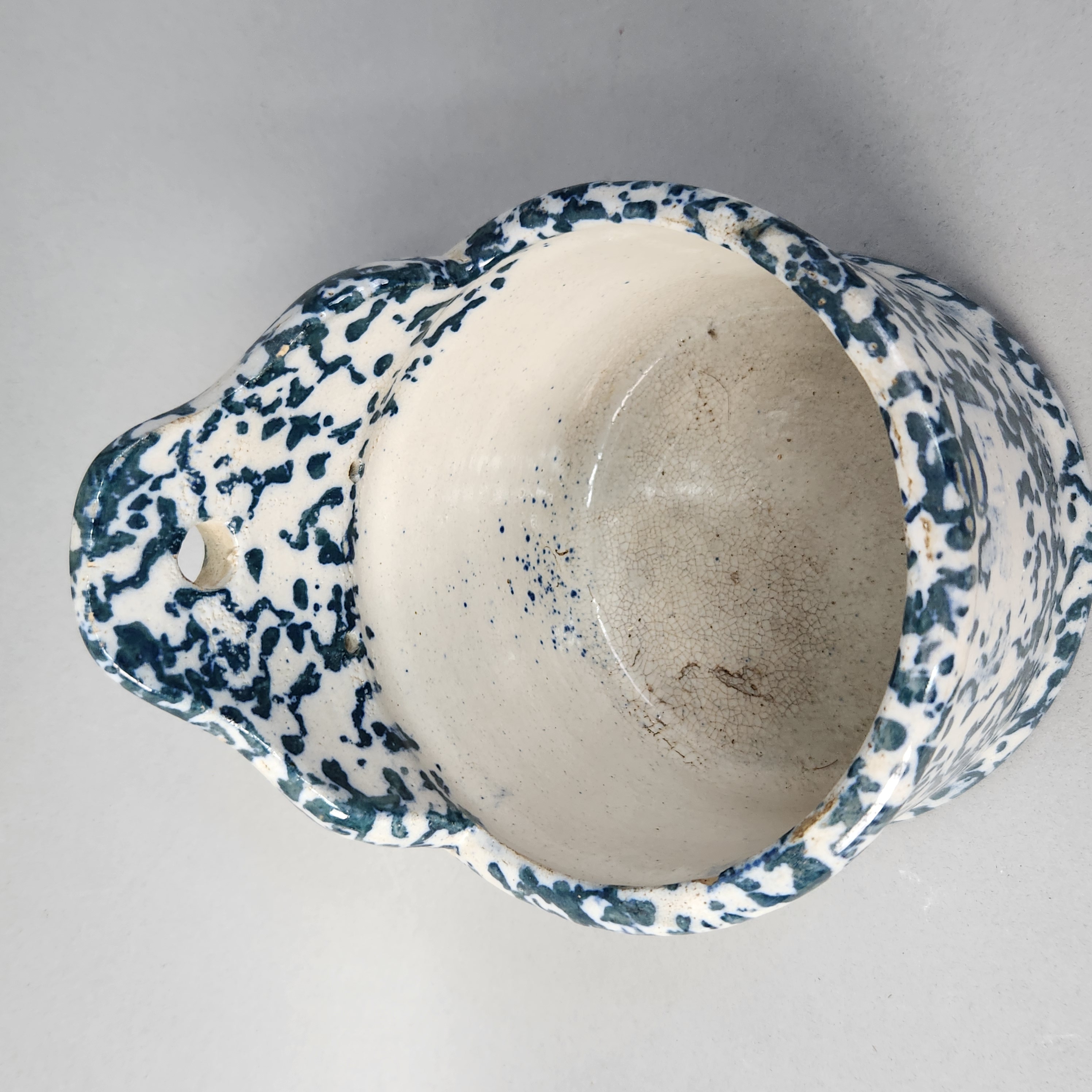 Blue Spongeware Ceramics & Hand-Painted Jar