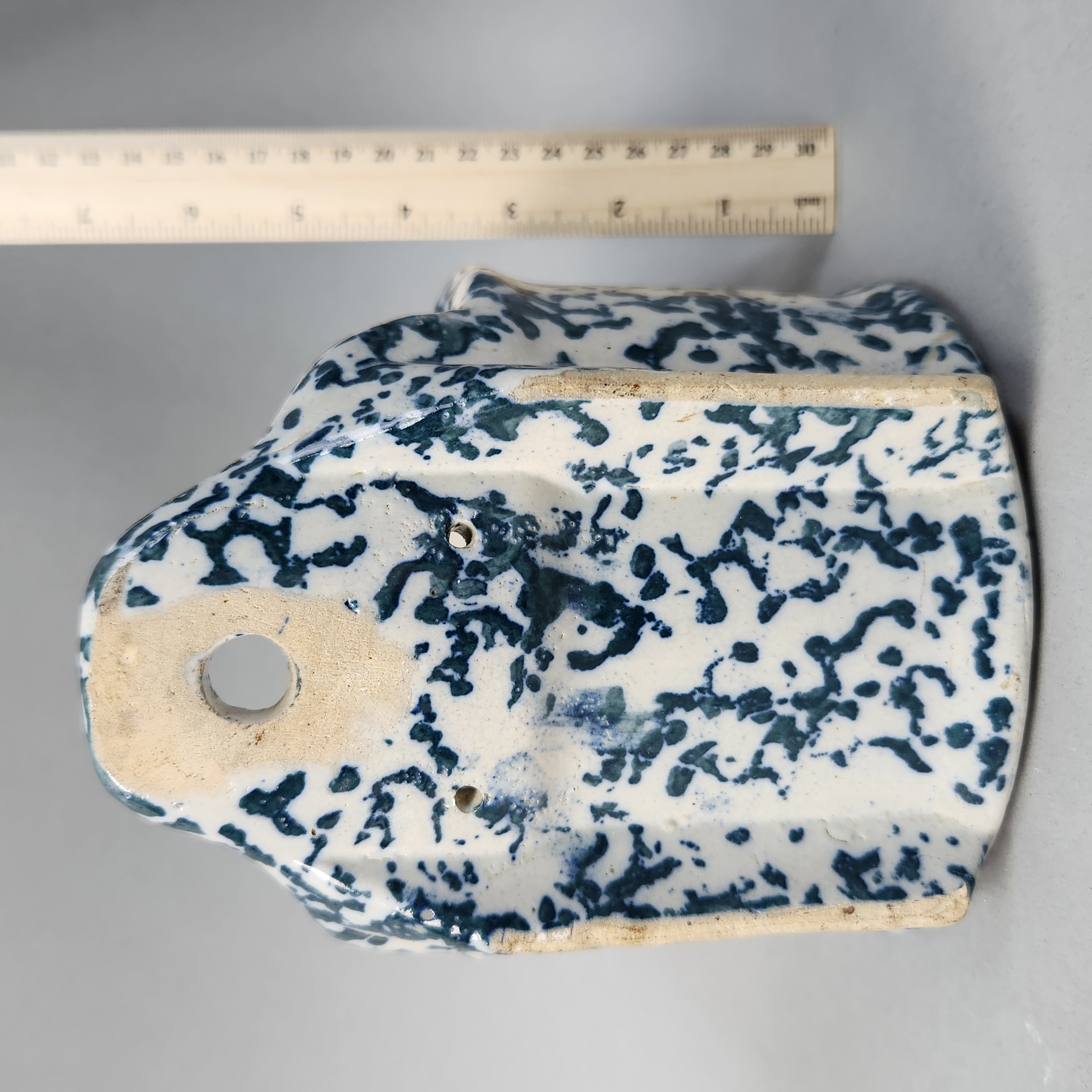 Blue Spongeware Ceramics & Hand-Painted Jar