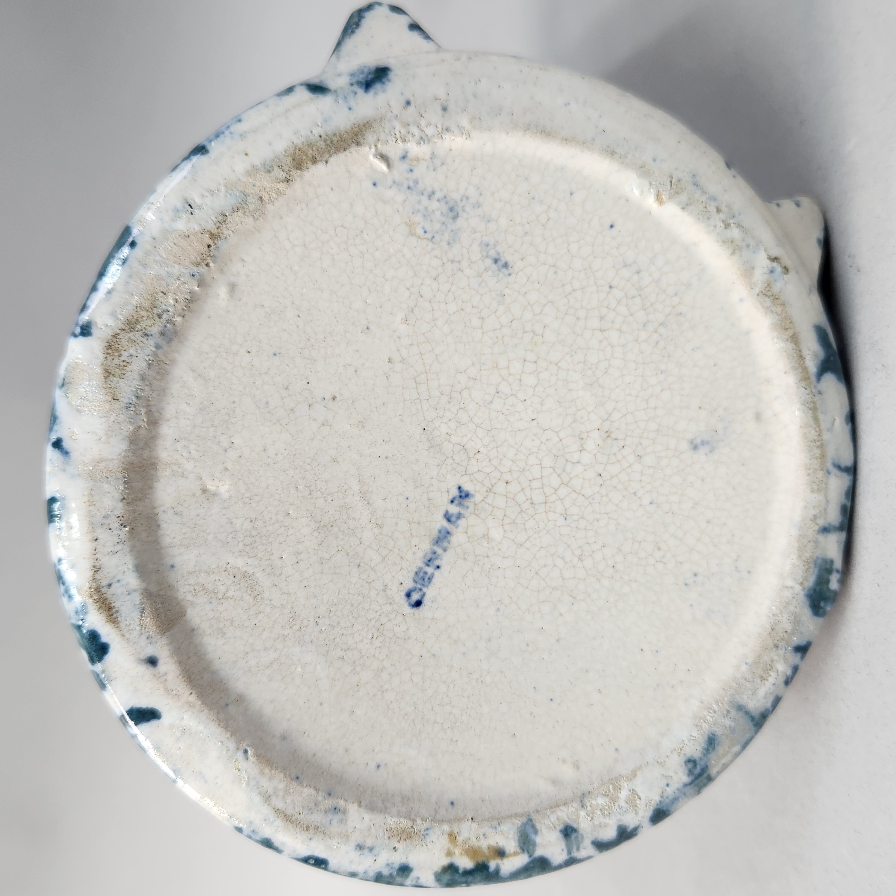 Blue Spongeware Ceramics & Hand-Painted Jar