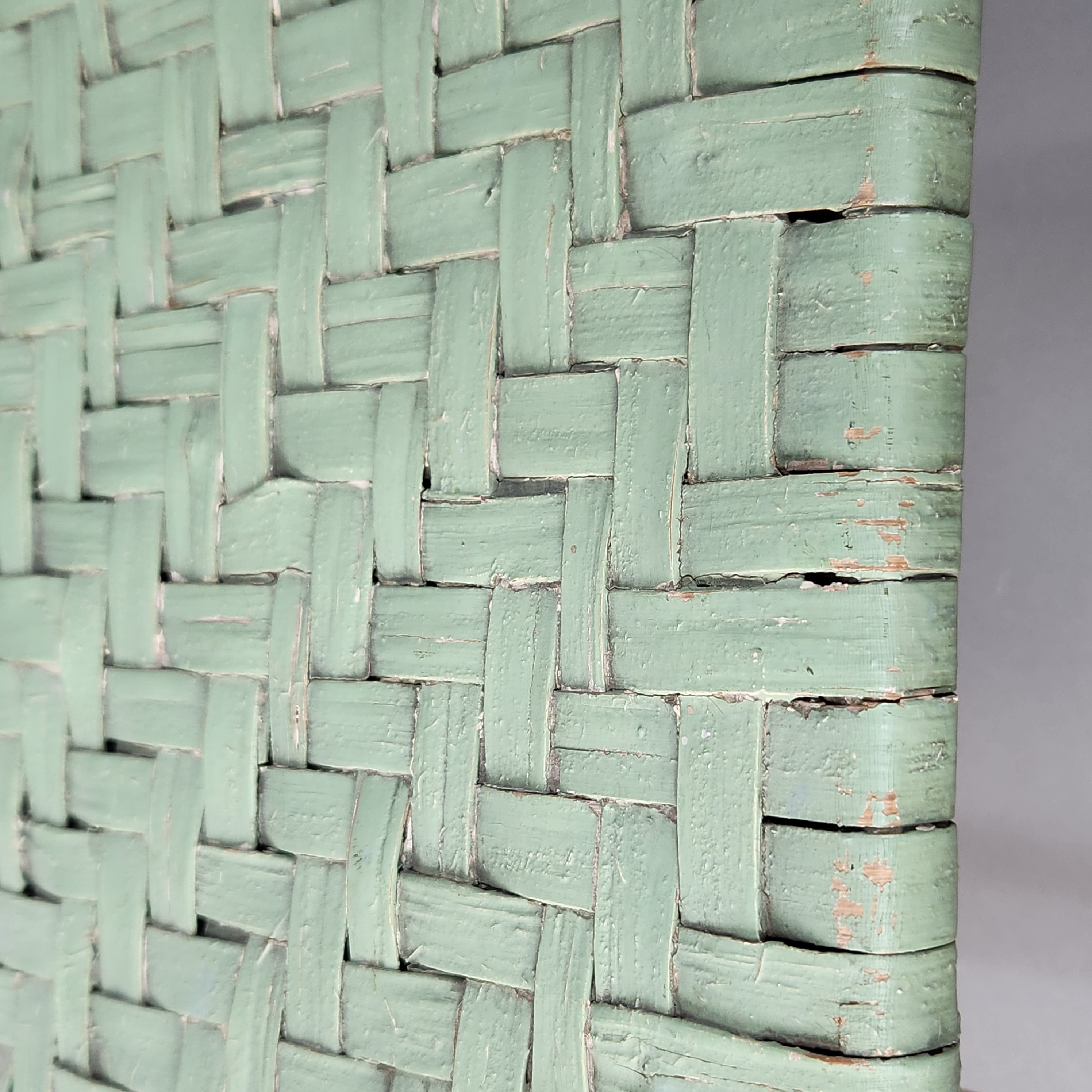 American Painted Wood Footstool