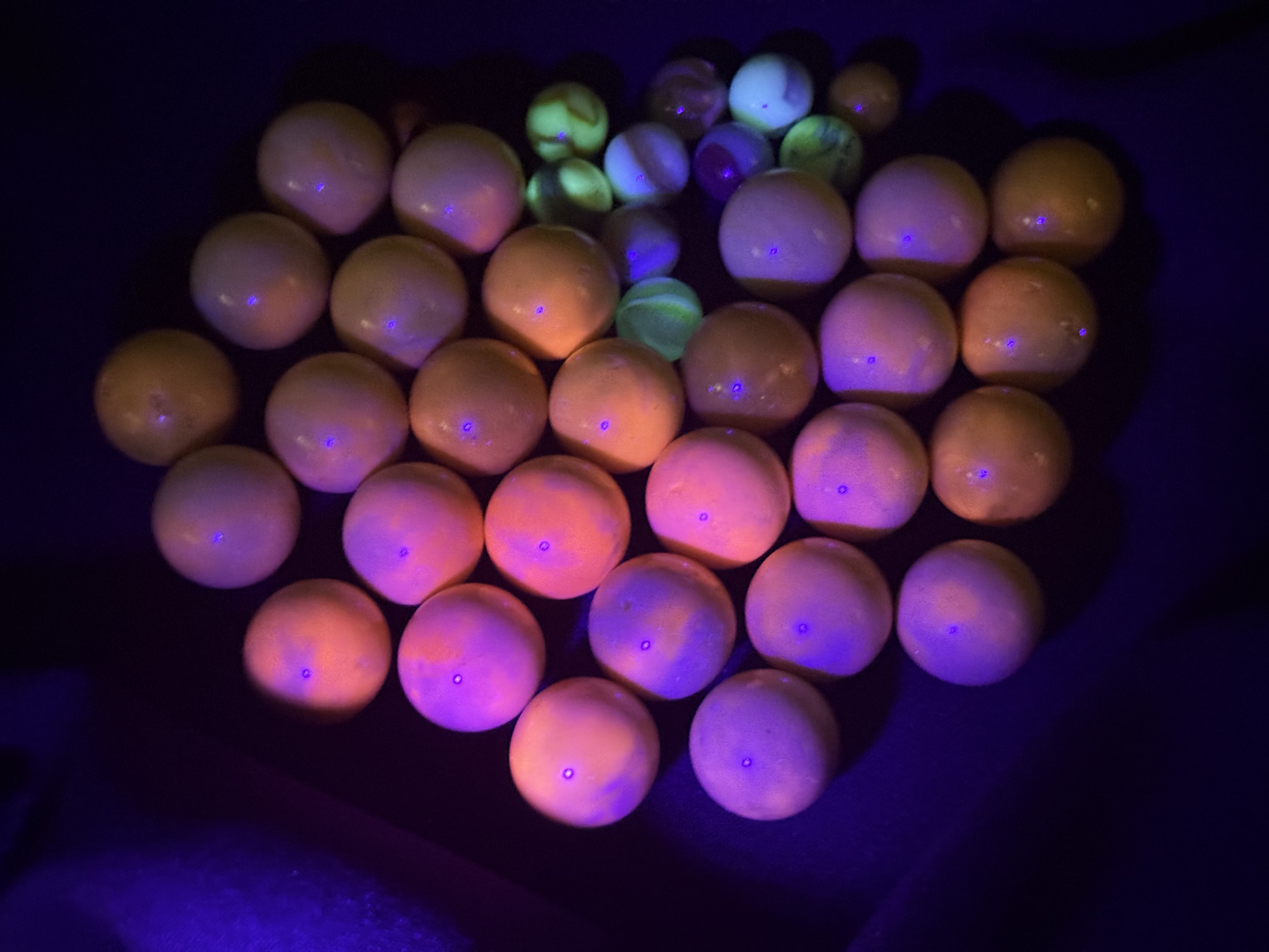 Vintage Cadmium and Uranium Glass Marbles