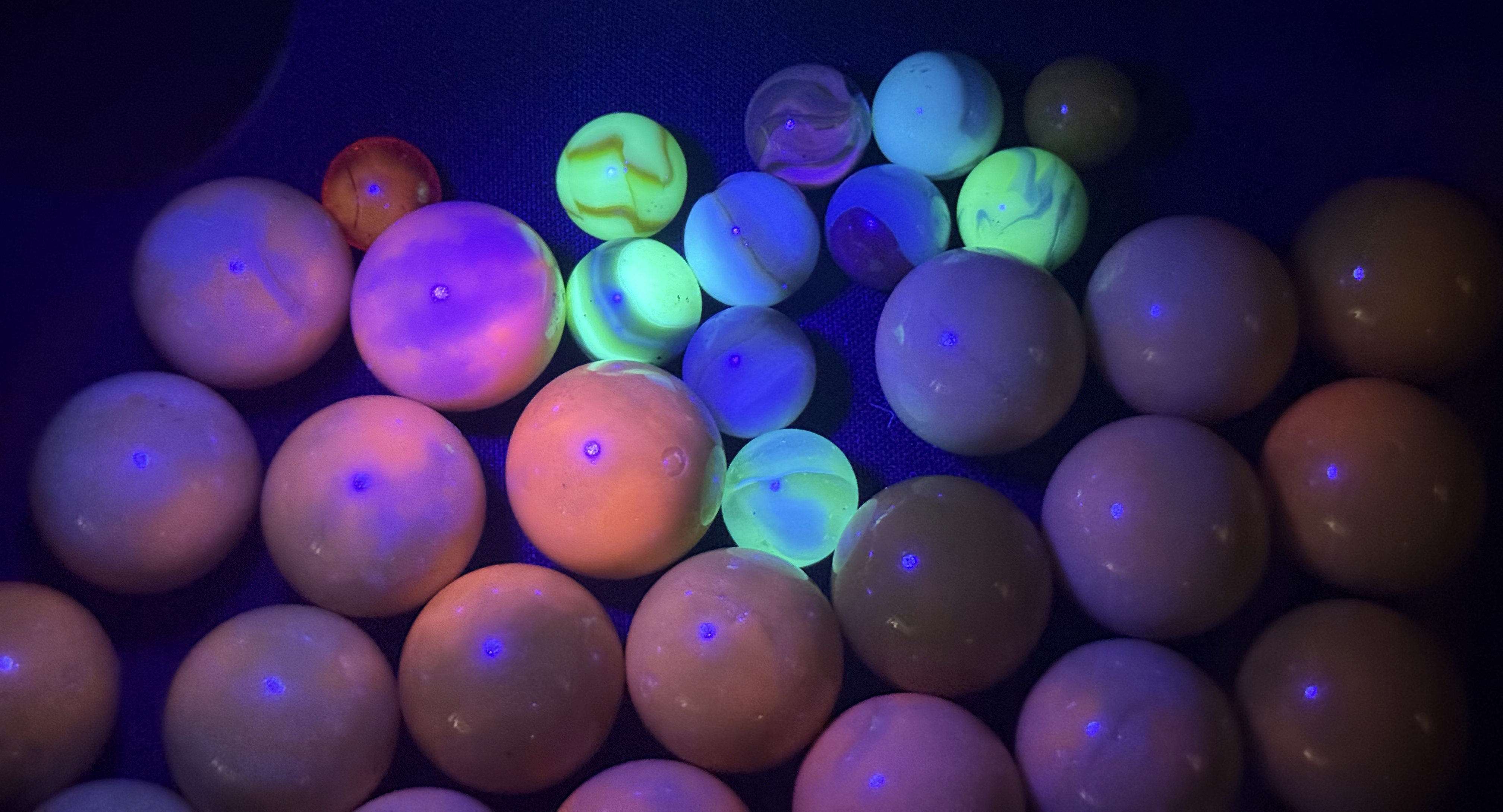Vintage Cadmium and Uranium Glass Marbles