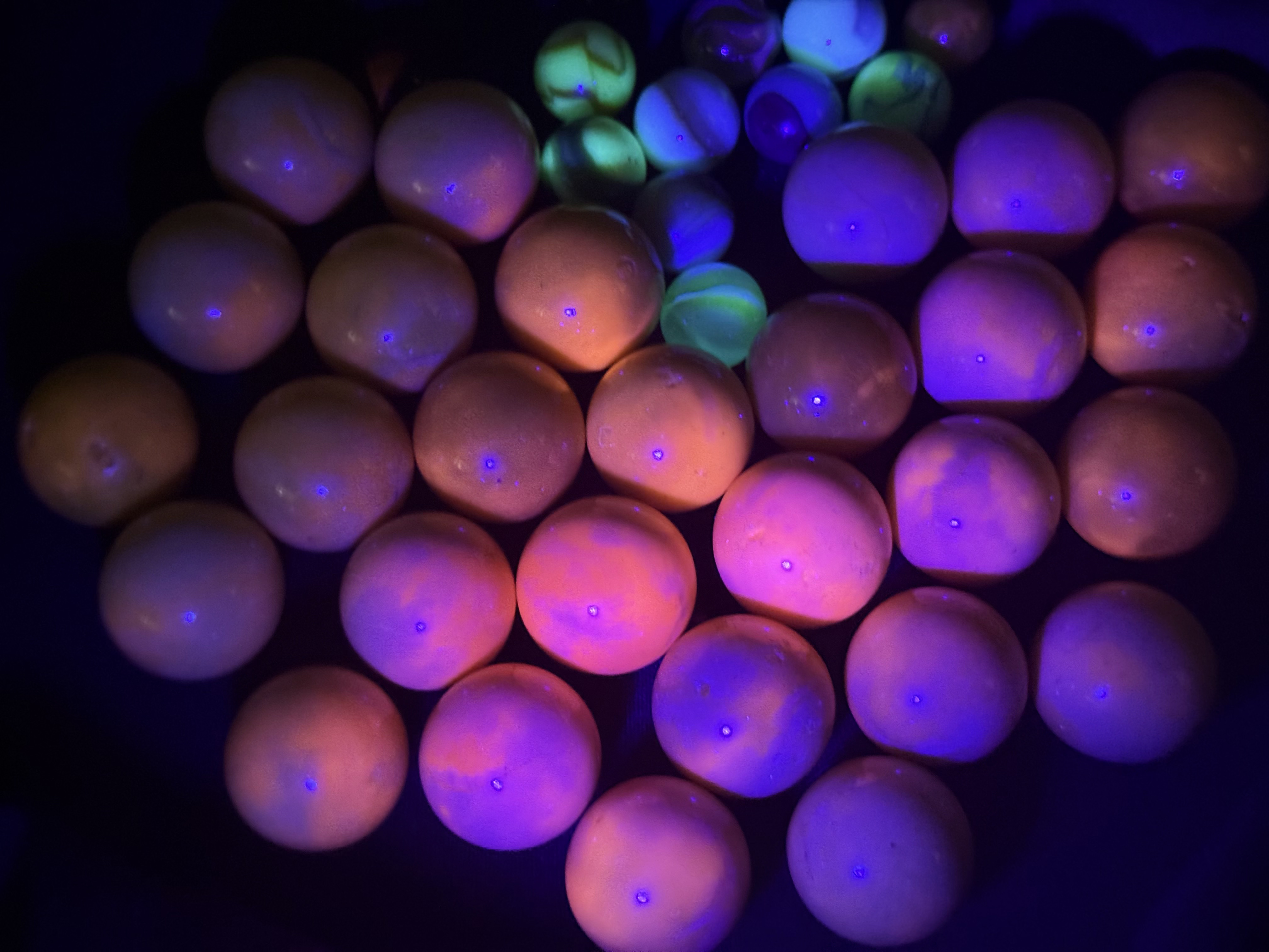 Vintage Cadmium and Uranium Glass Marbles