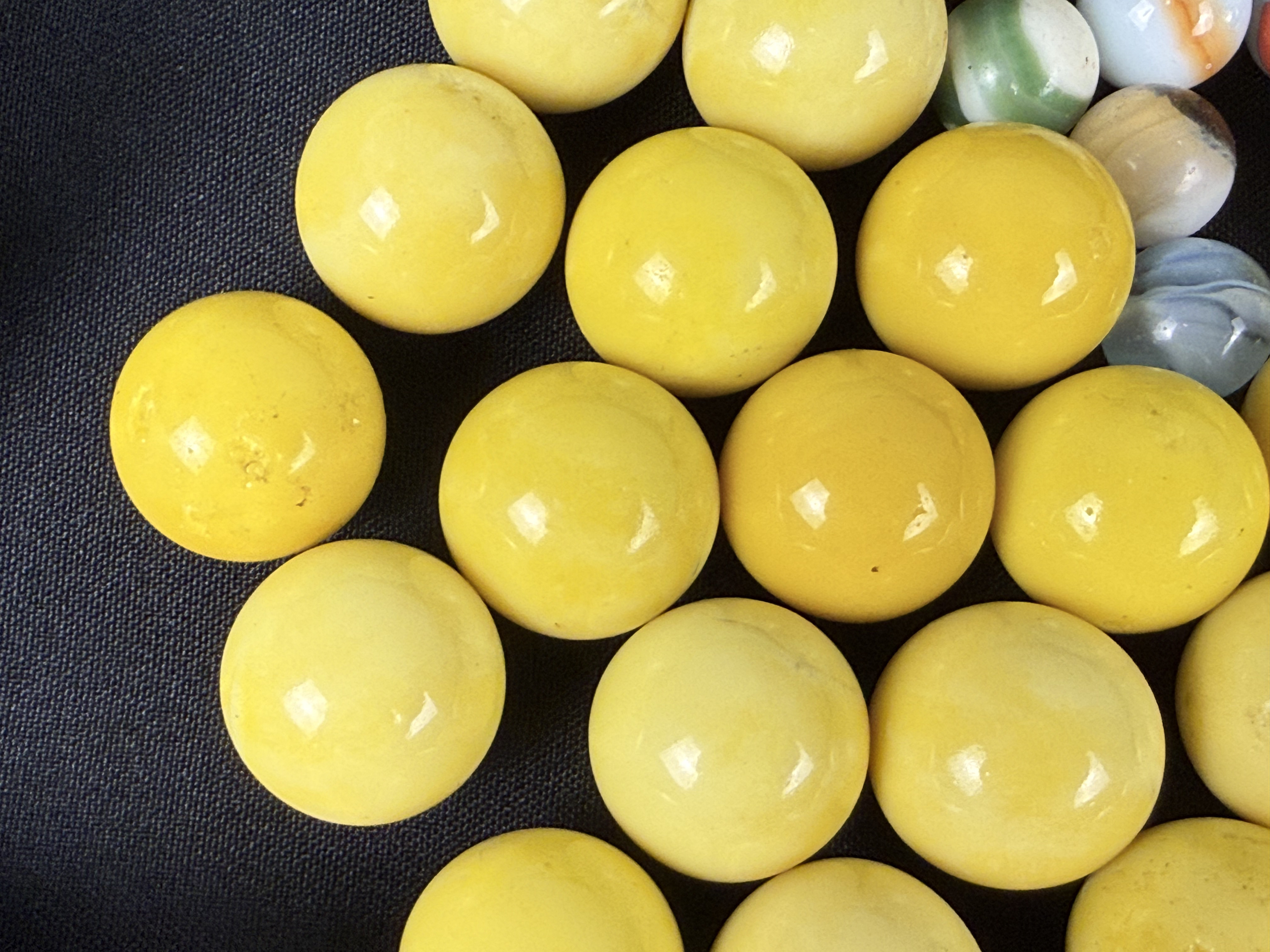 Vintage Cadmium and Uranium Glass Marbles