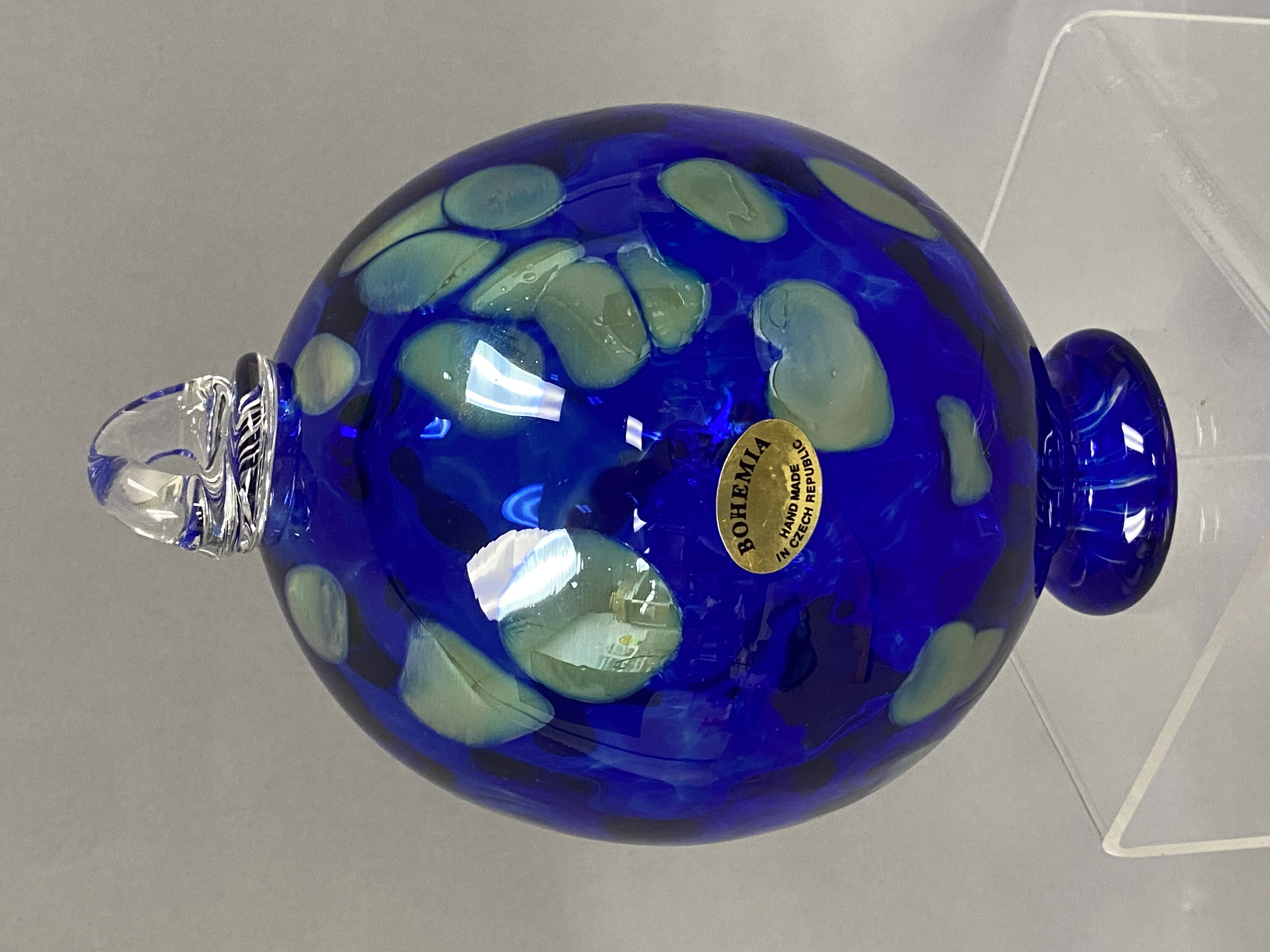 Bohemia Hand Blown Cobalt Blue Glass Orb