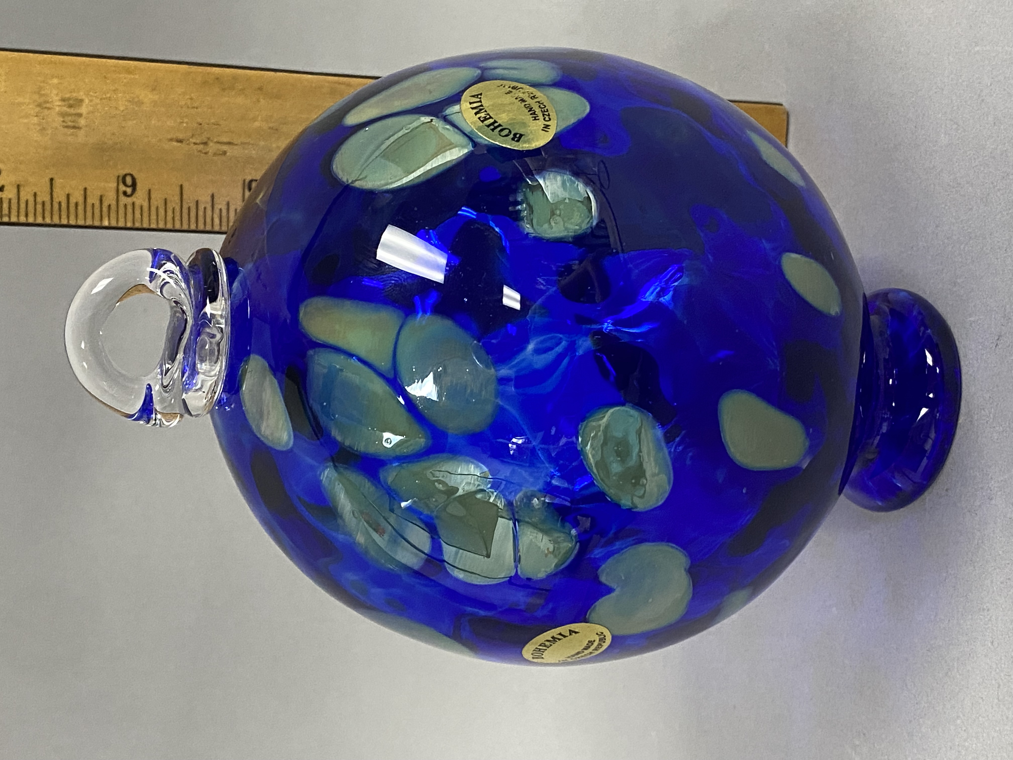 Bohemia Hand Blown Cobalt Blue Glass Orb