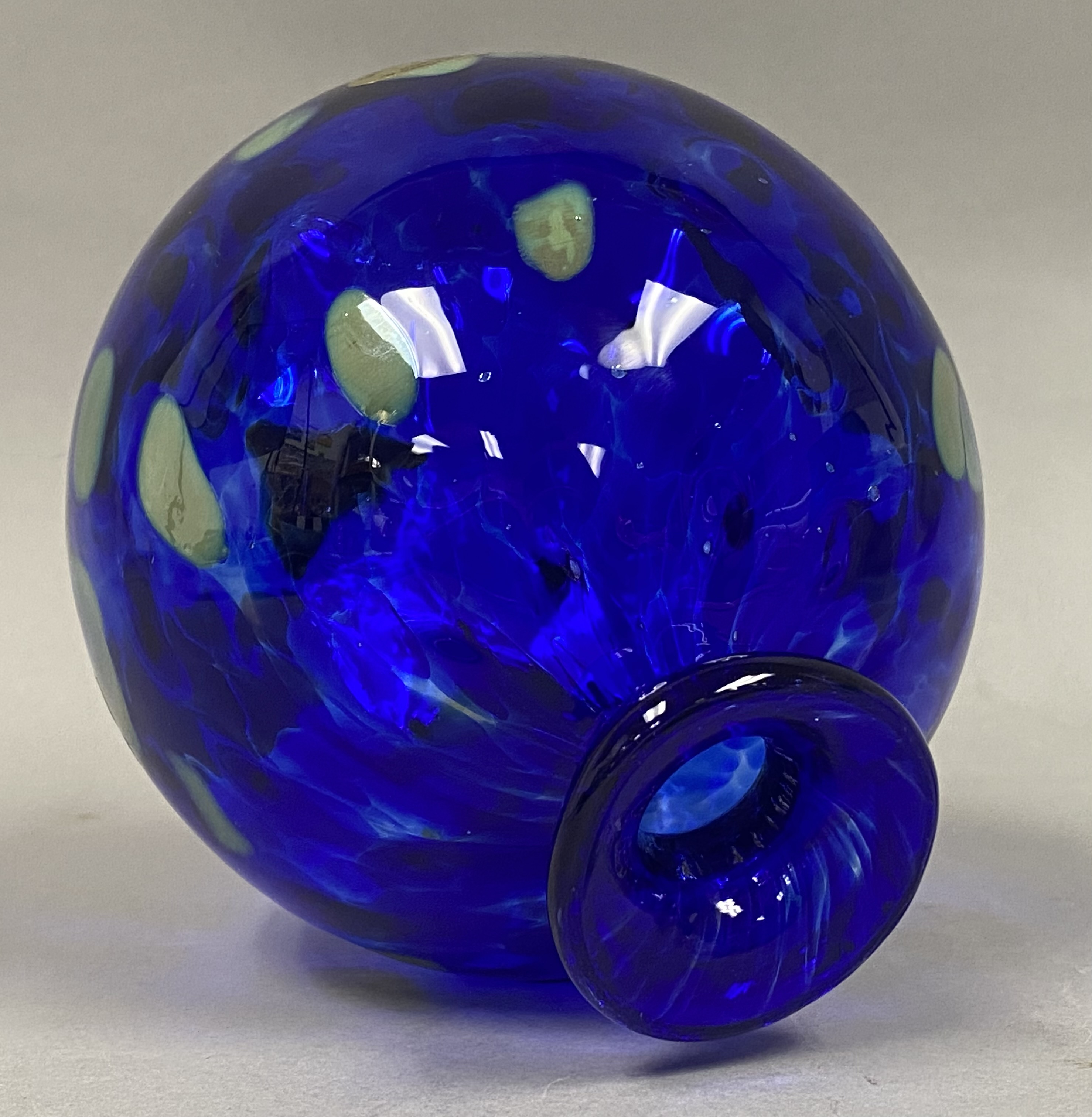 Bohemia Hand Blown Cobalt Blue Glass Orb