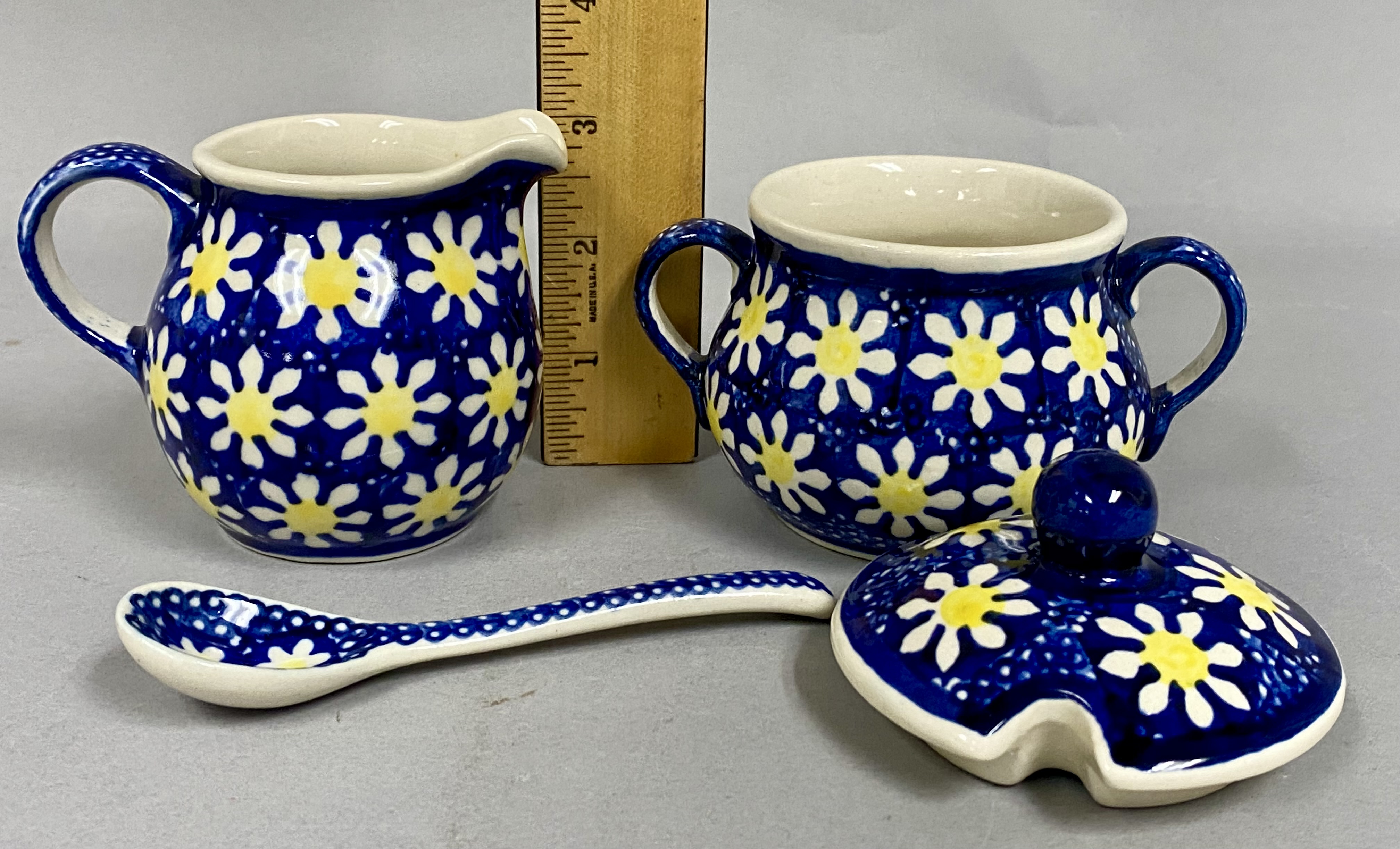 Polish Pottery Cream and Sugar Service