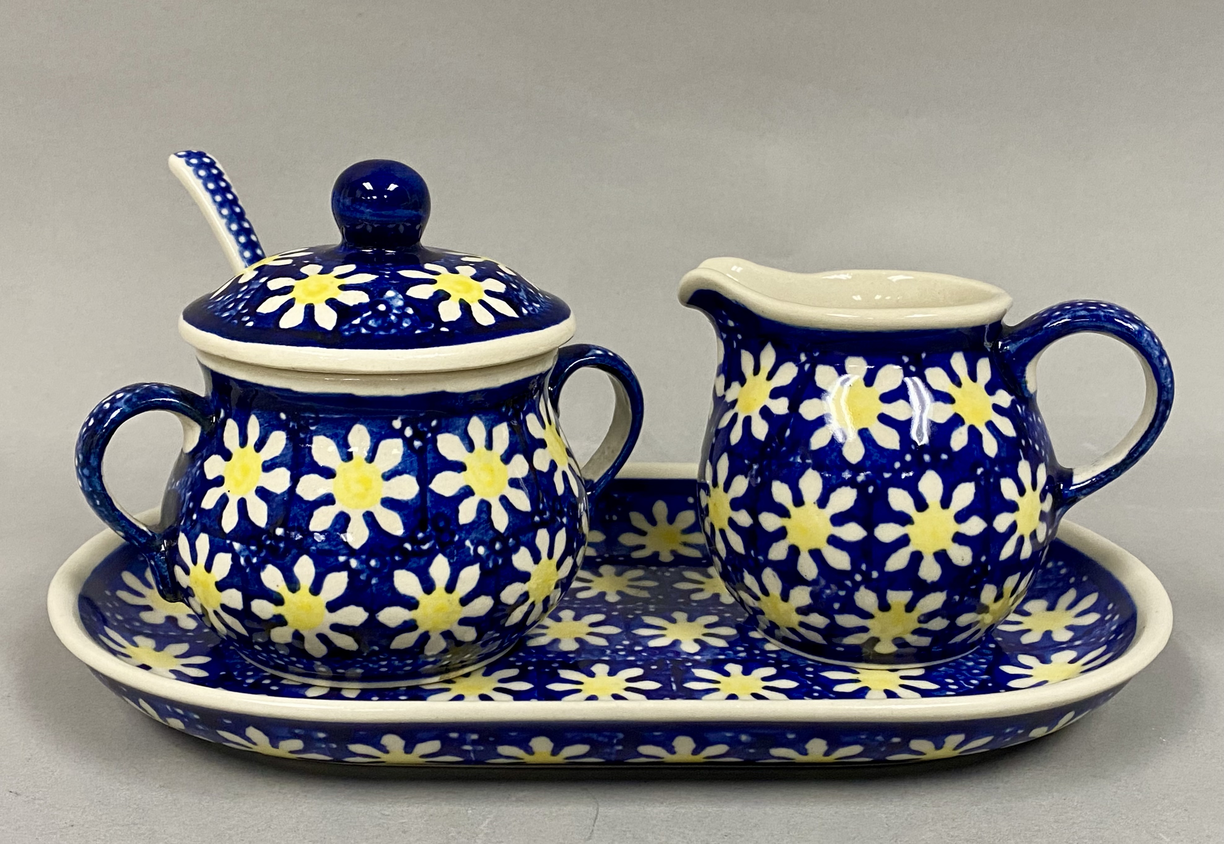 Polish Pottery Cream and Sugar Service