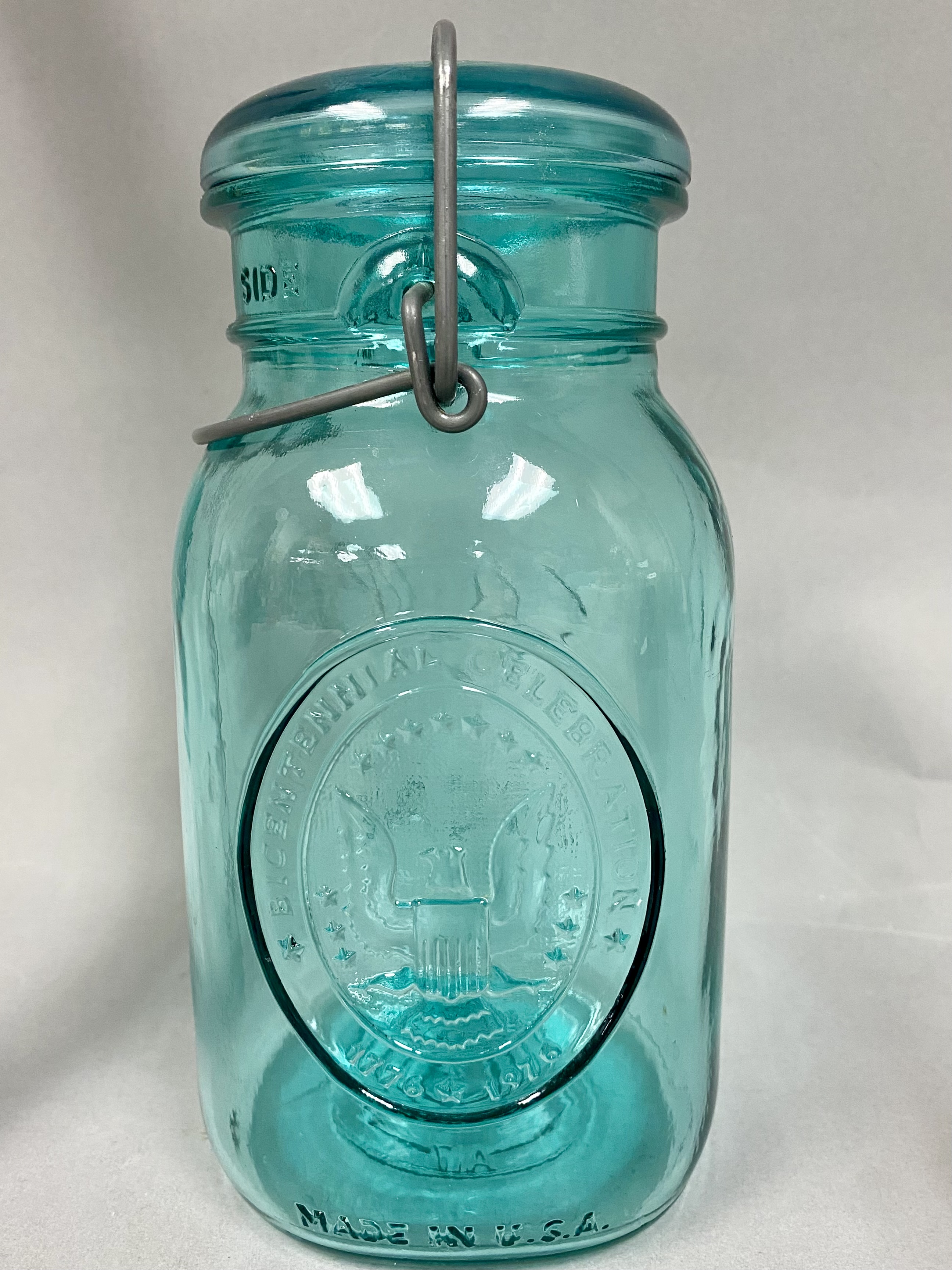 Six Vintage American Glass Bottles and Jars