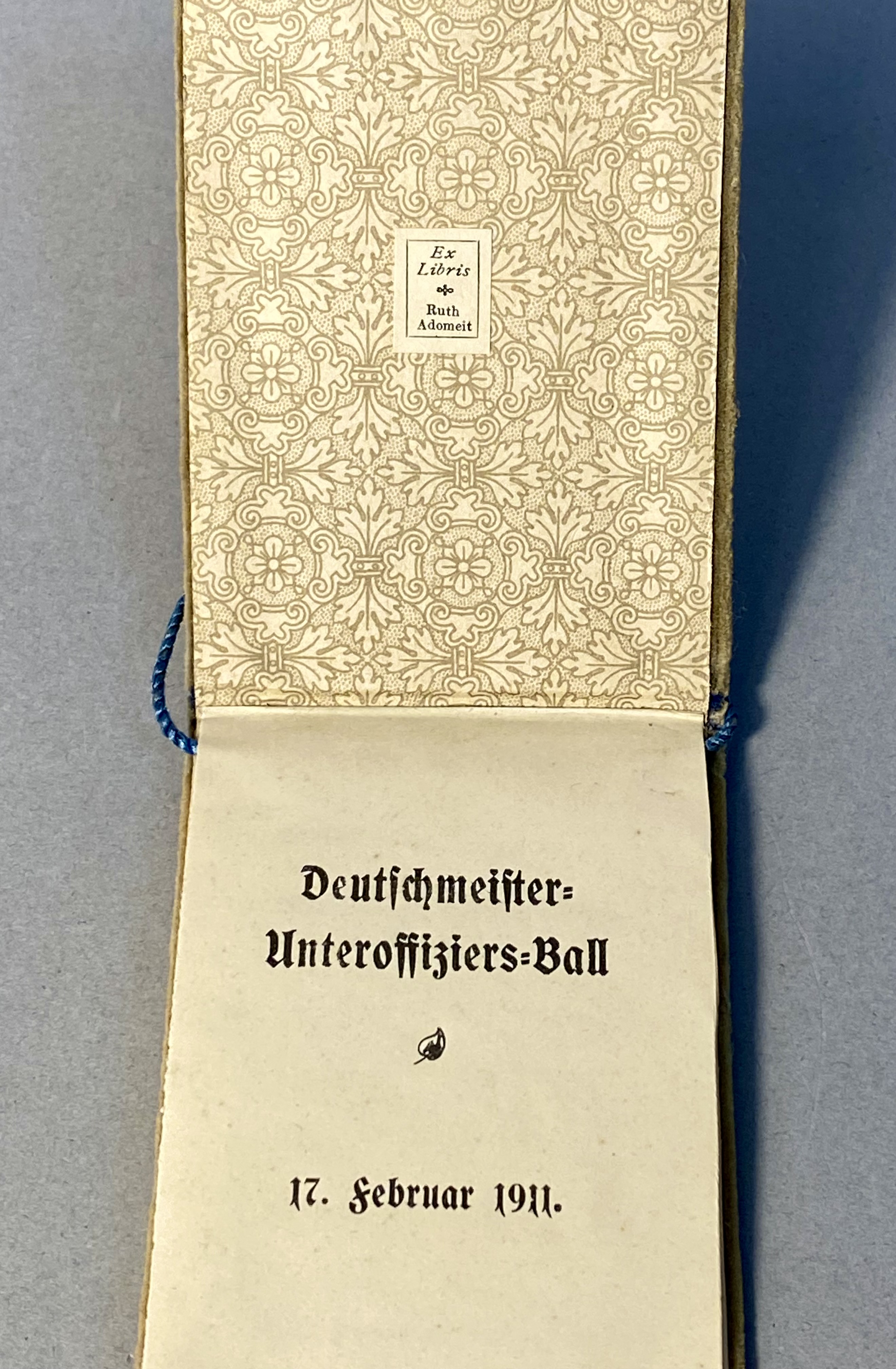 Austro-Hungarian K.u.k. NCO Ball Dance Card
