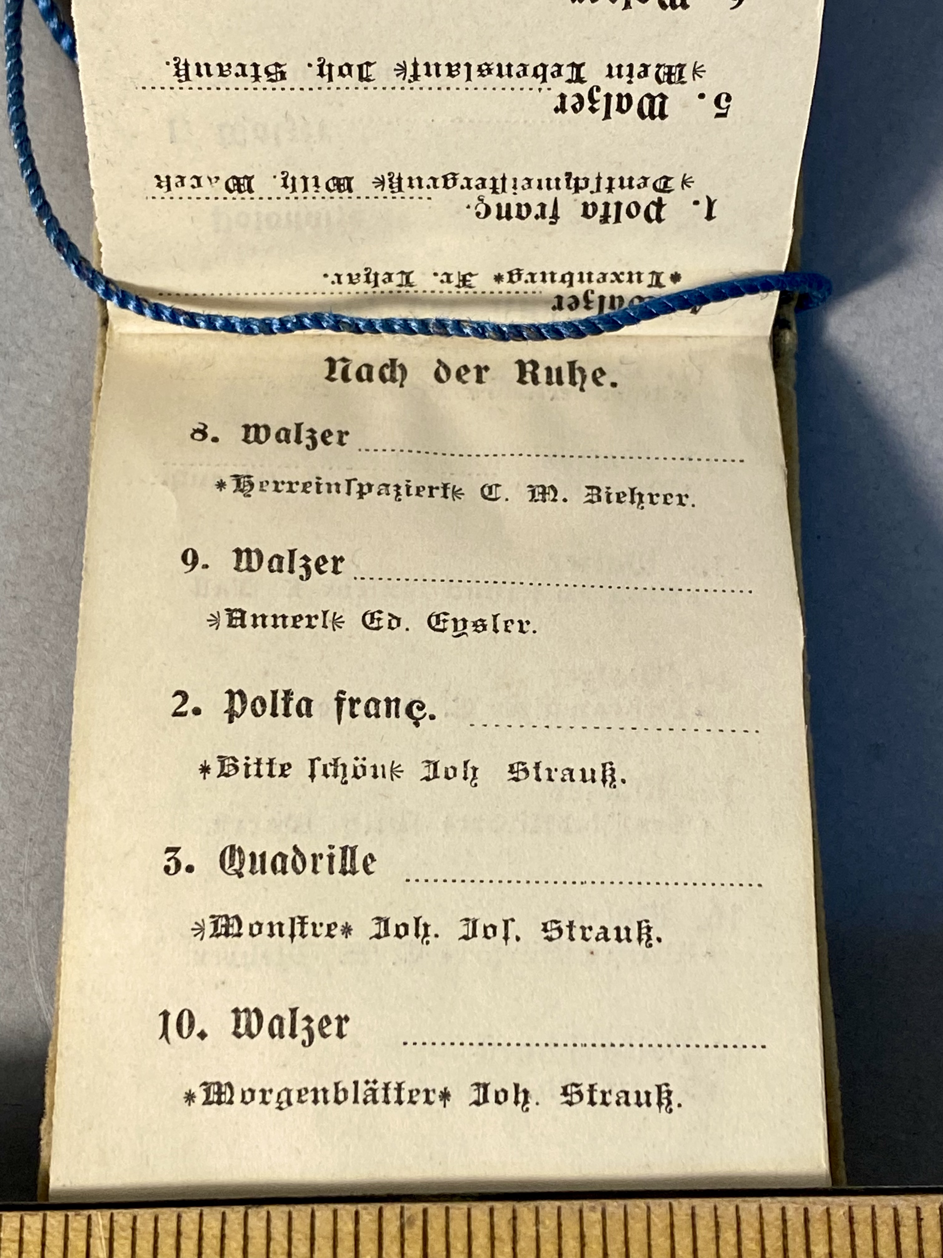 Austro-Hungarian K.u.k. NCO Ball Dance Card