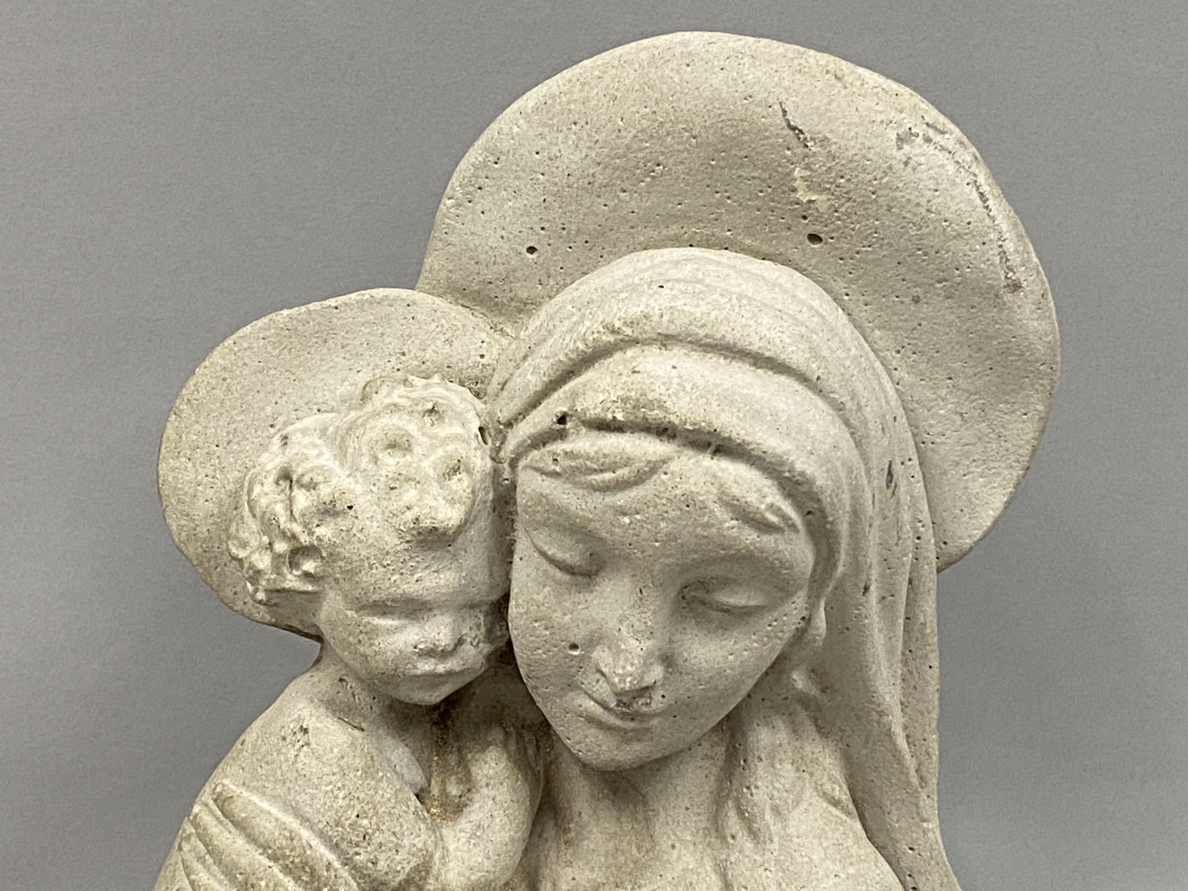 Cast Stone Plaque of the Madonna and Child