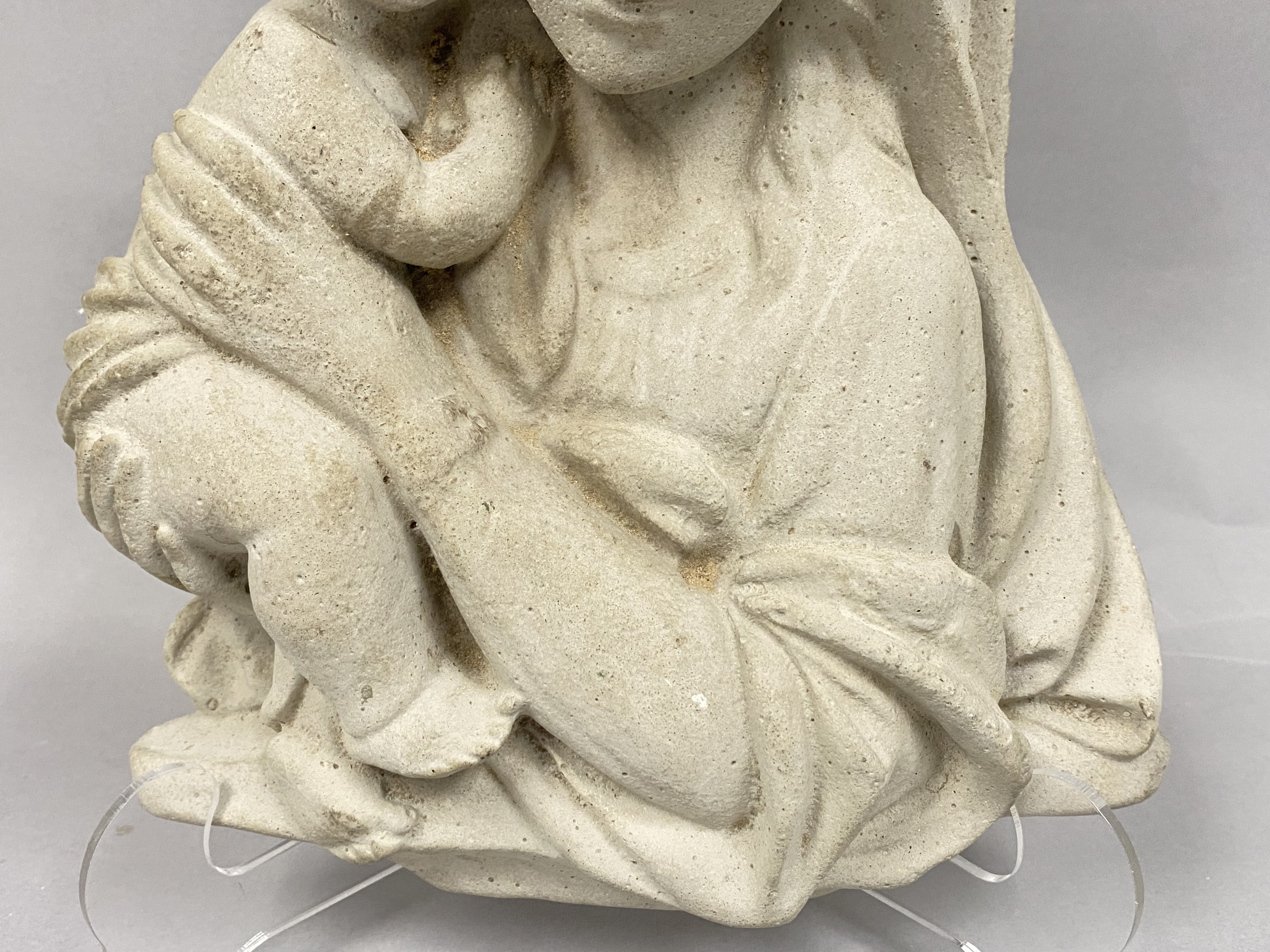 Cast Stone Plaque of the Madonna and Child