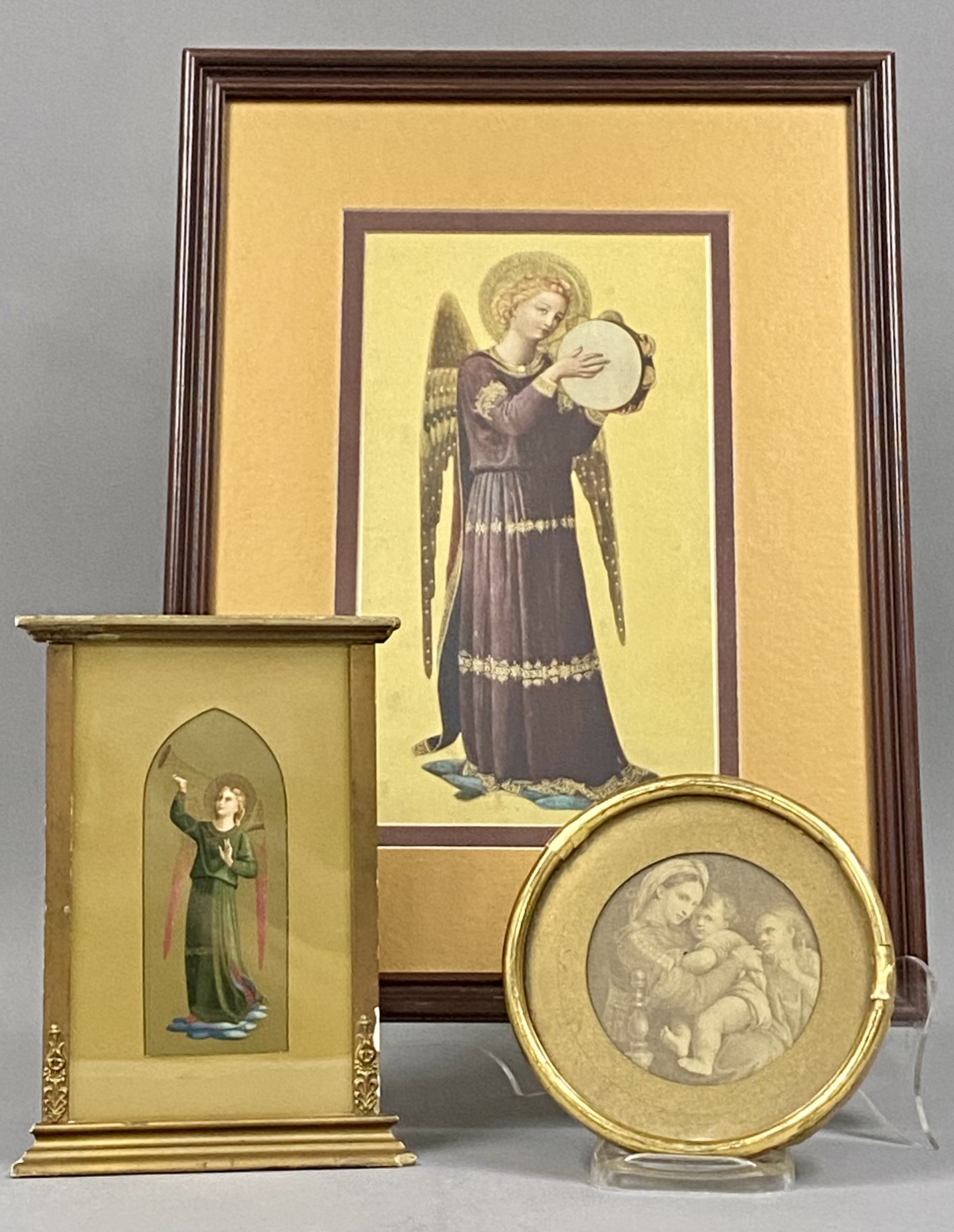 3 Religious Prints in Decorative Frames