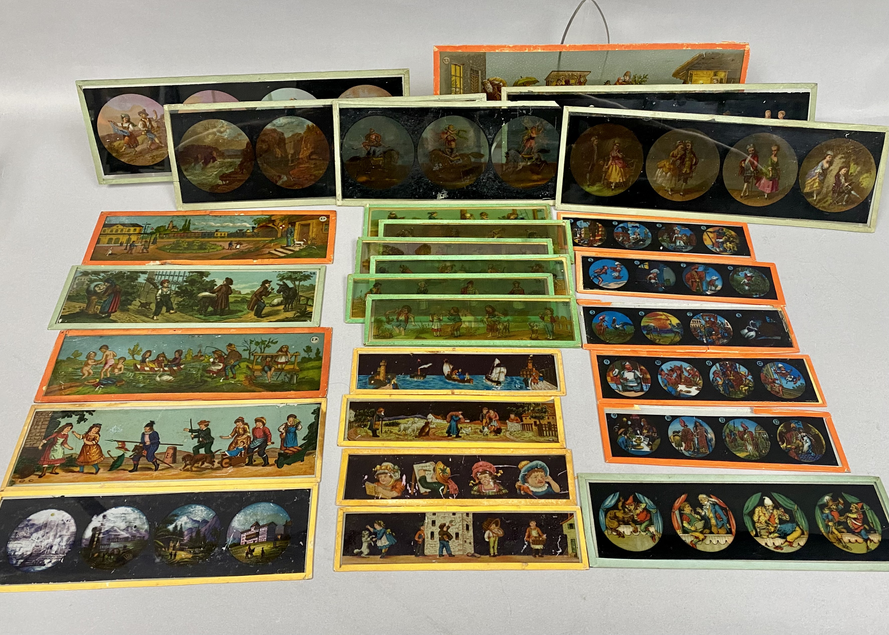 26 Antique Ernst Plank Magic Lantern Slides