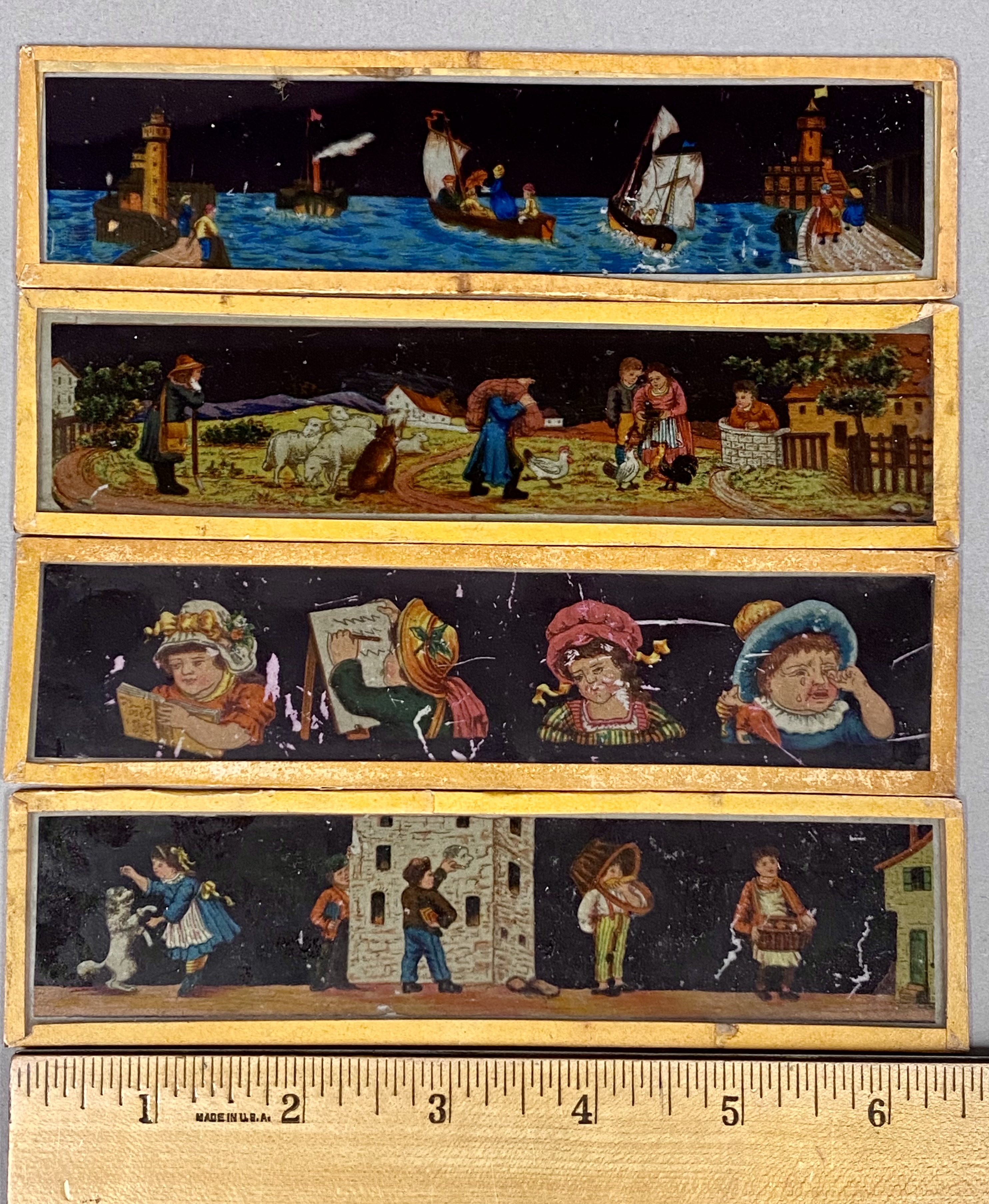 26 Antique Ernst Plank Magic Lantern Slides
