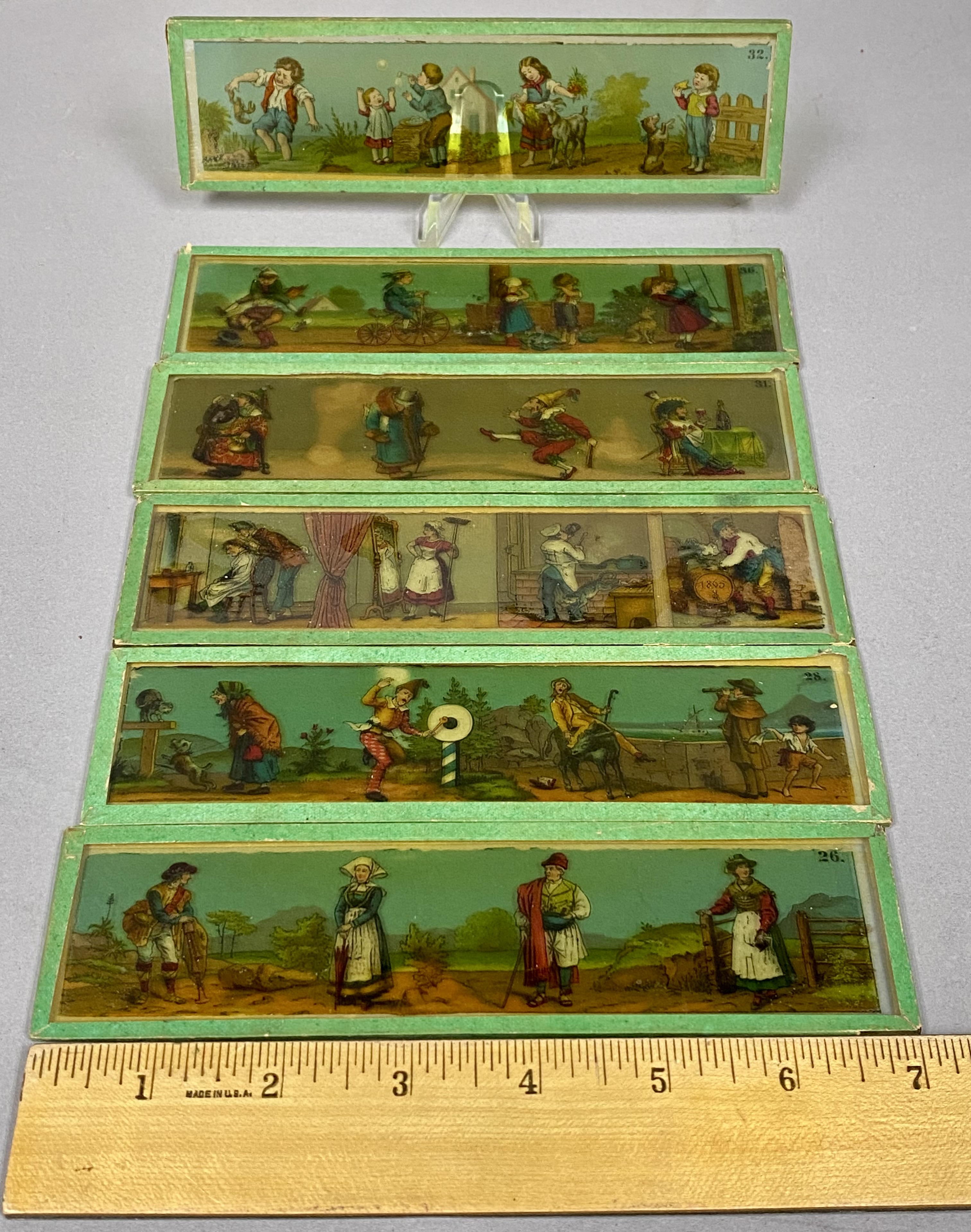 26 Antique Ernst Plank Magic Lantern Slides