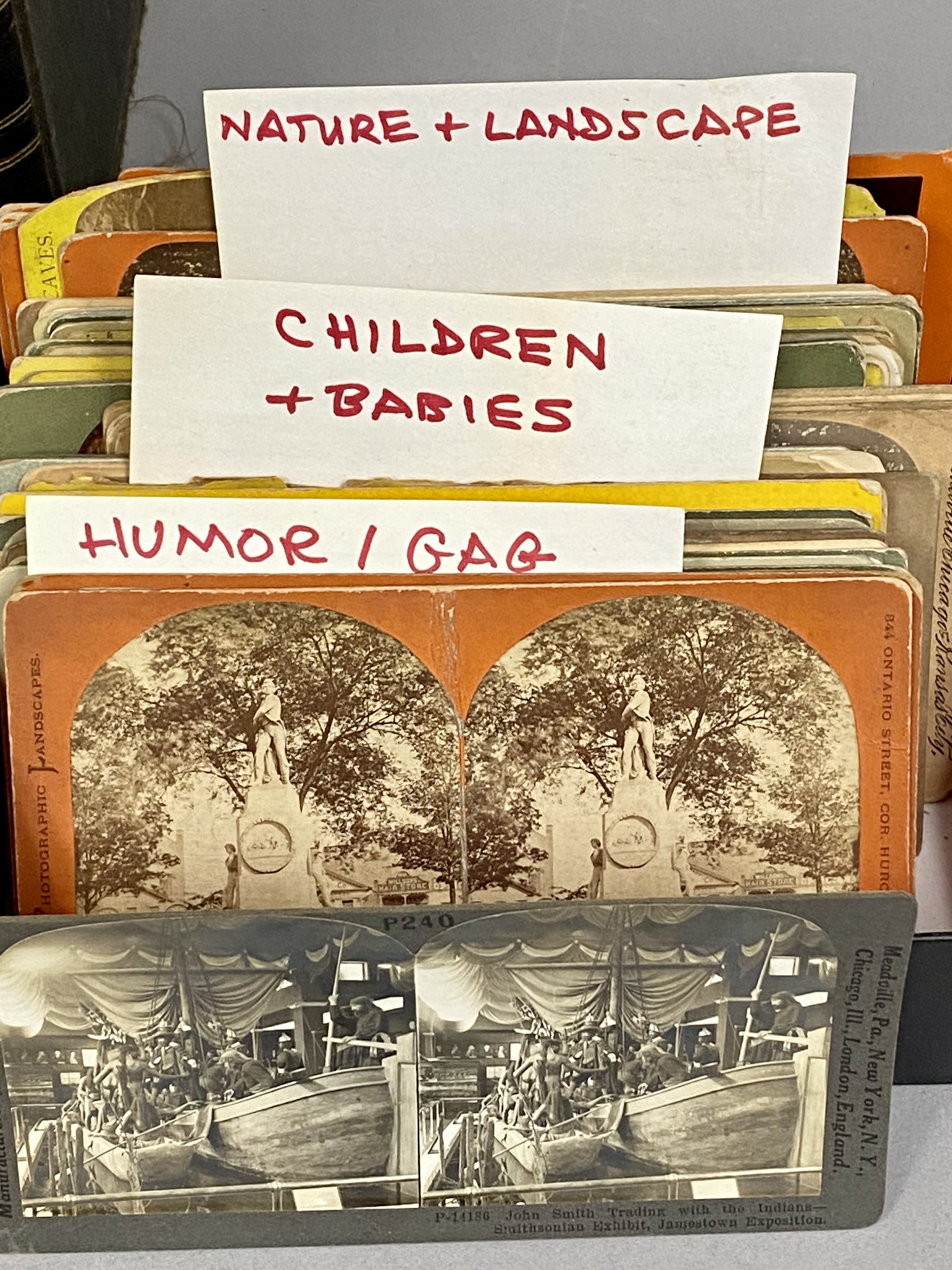 Antique Pedestal Stereoscope and Stereoview Cards
