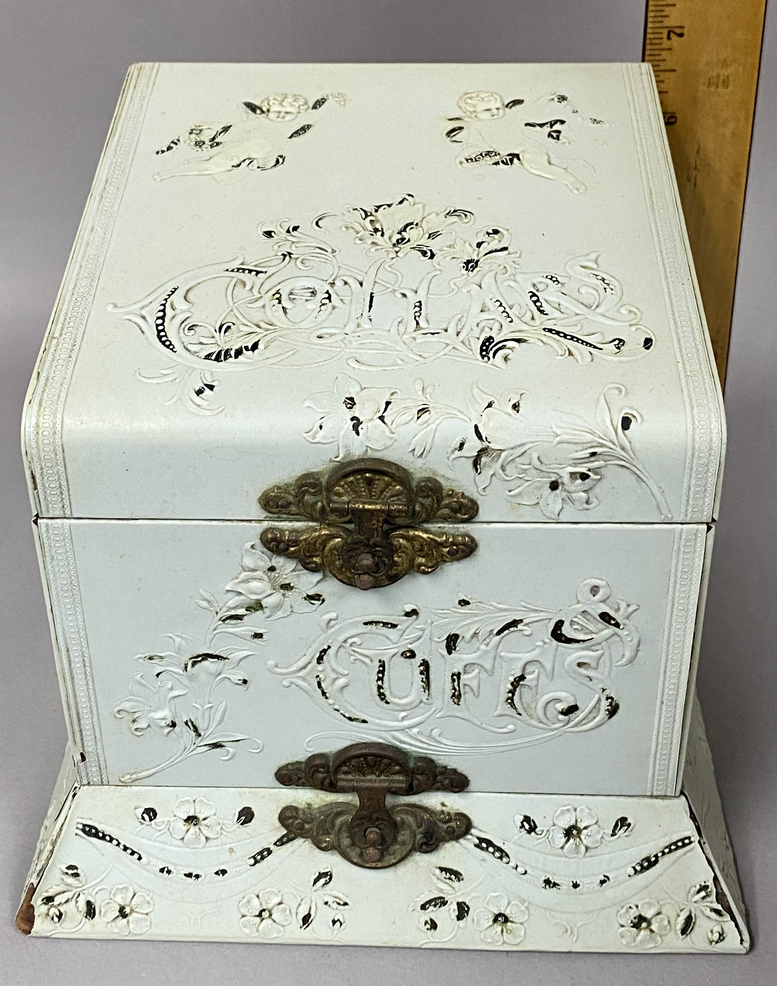 Vintage Dressing Box & Carved Wood Jewelry Box