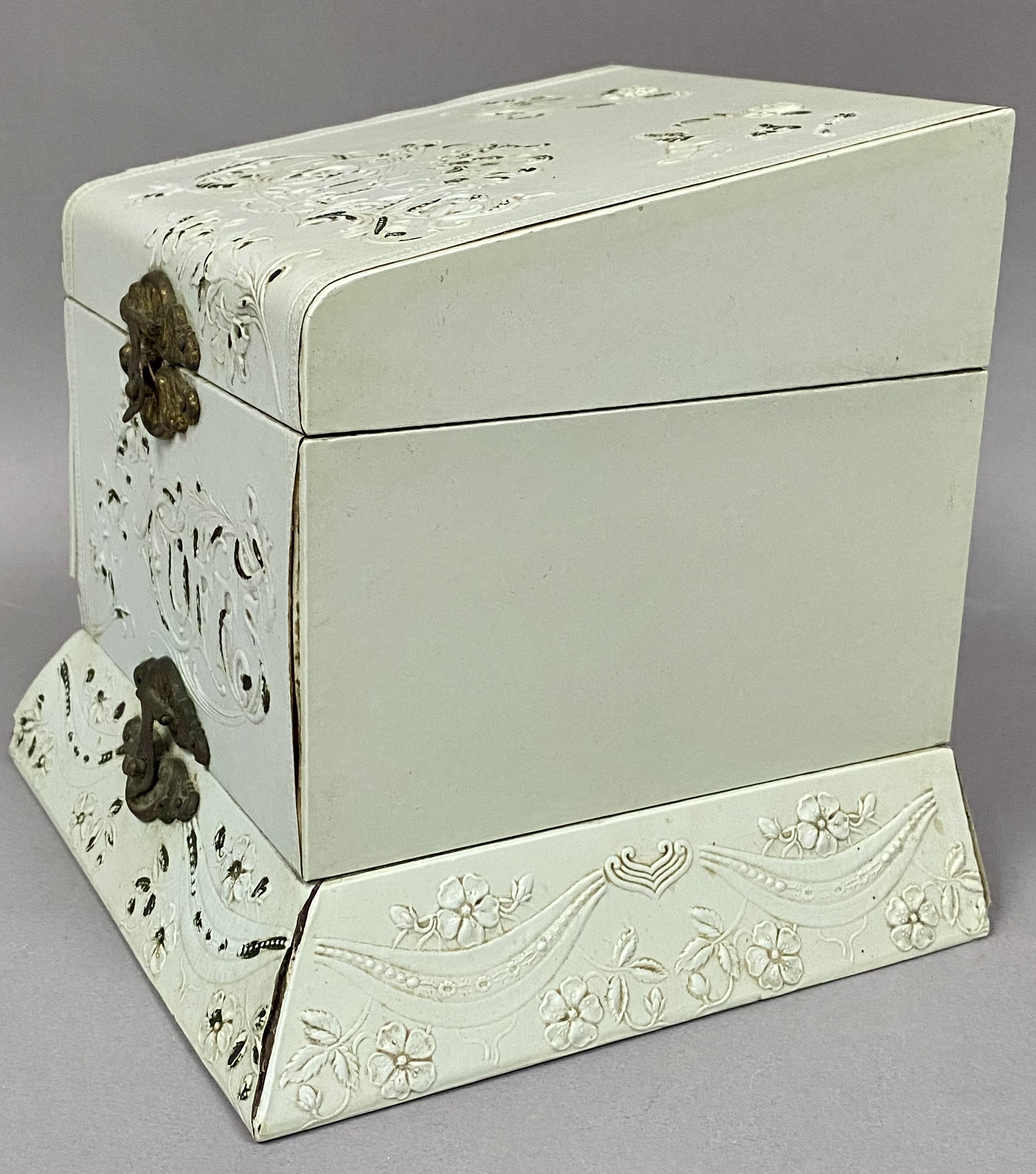 Vintage Dressing Box & Carved Wood Jewelry Box