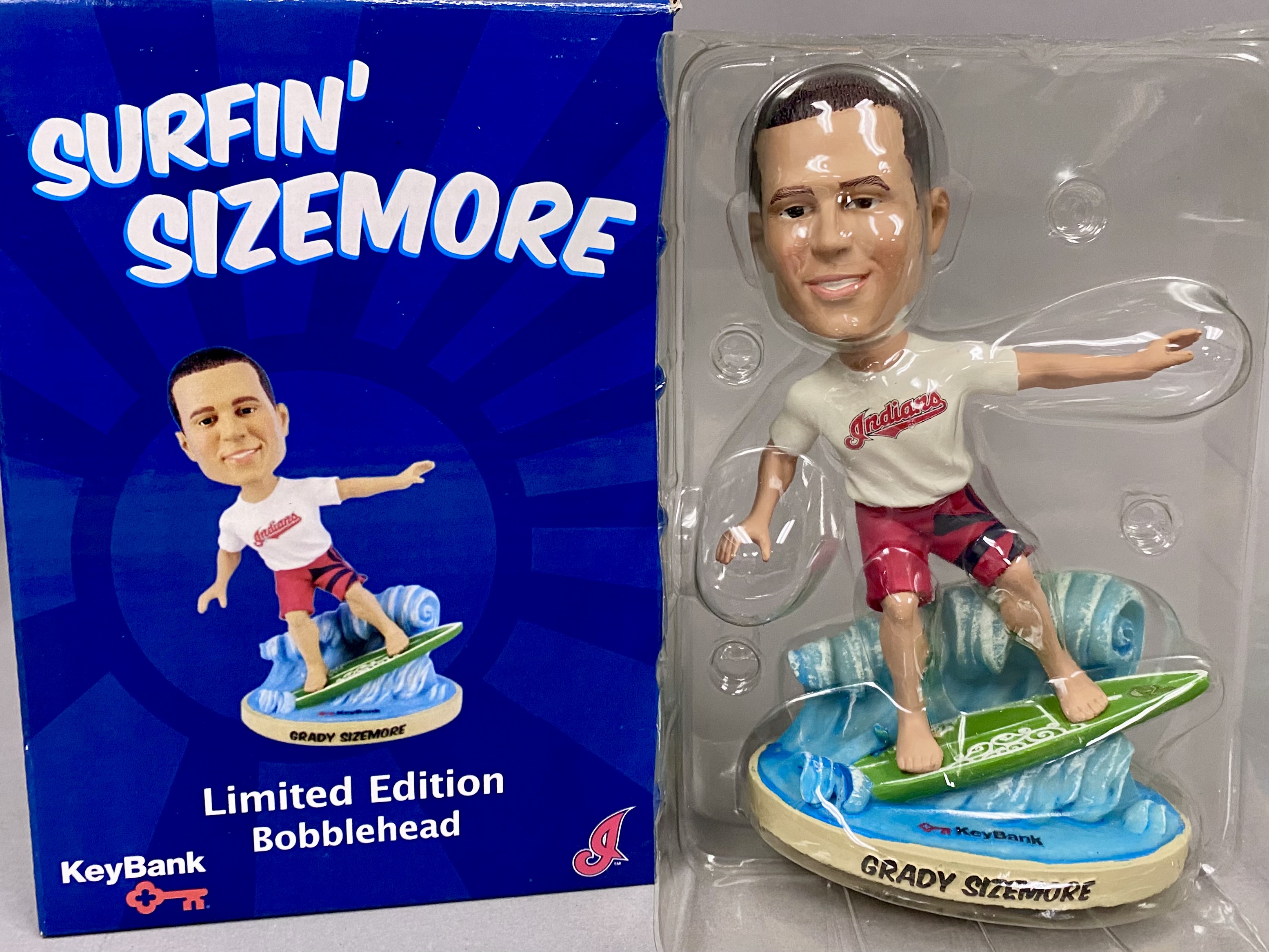 3 Cleveland Indians Bobbleheads & Commemorative Stein