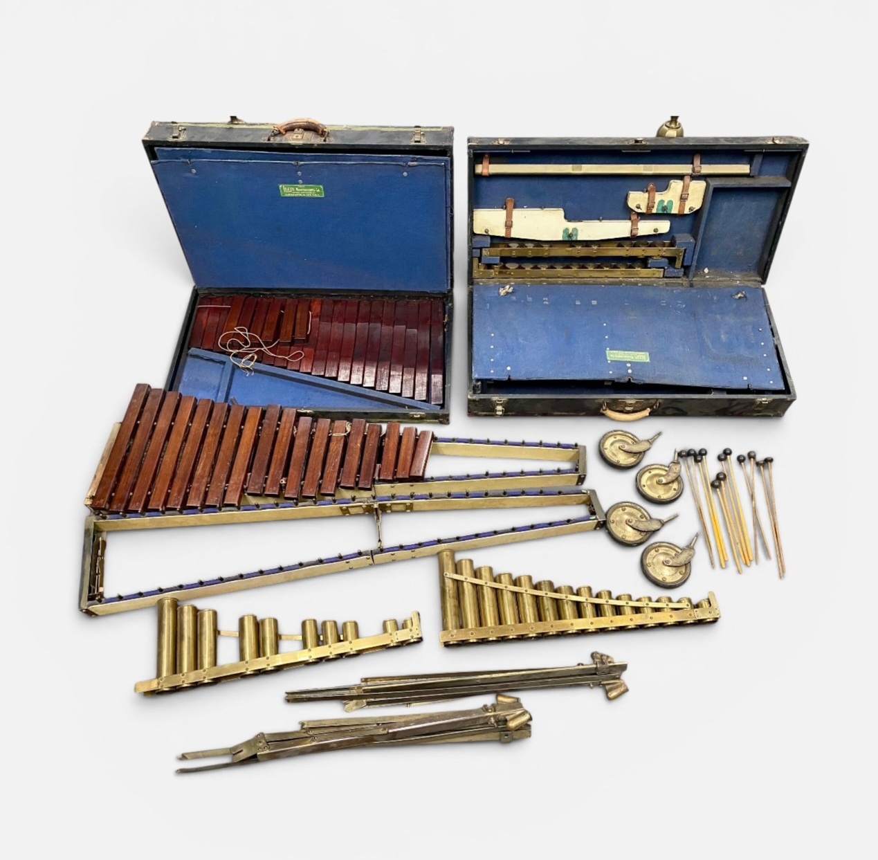 Vintage Portable Resonator Xylophone & Accessories