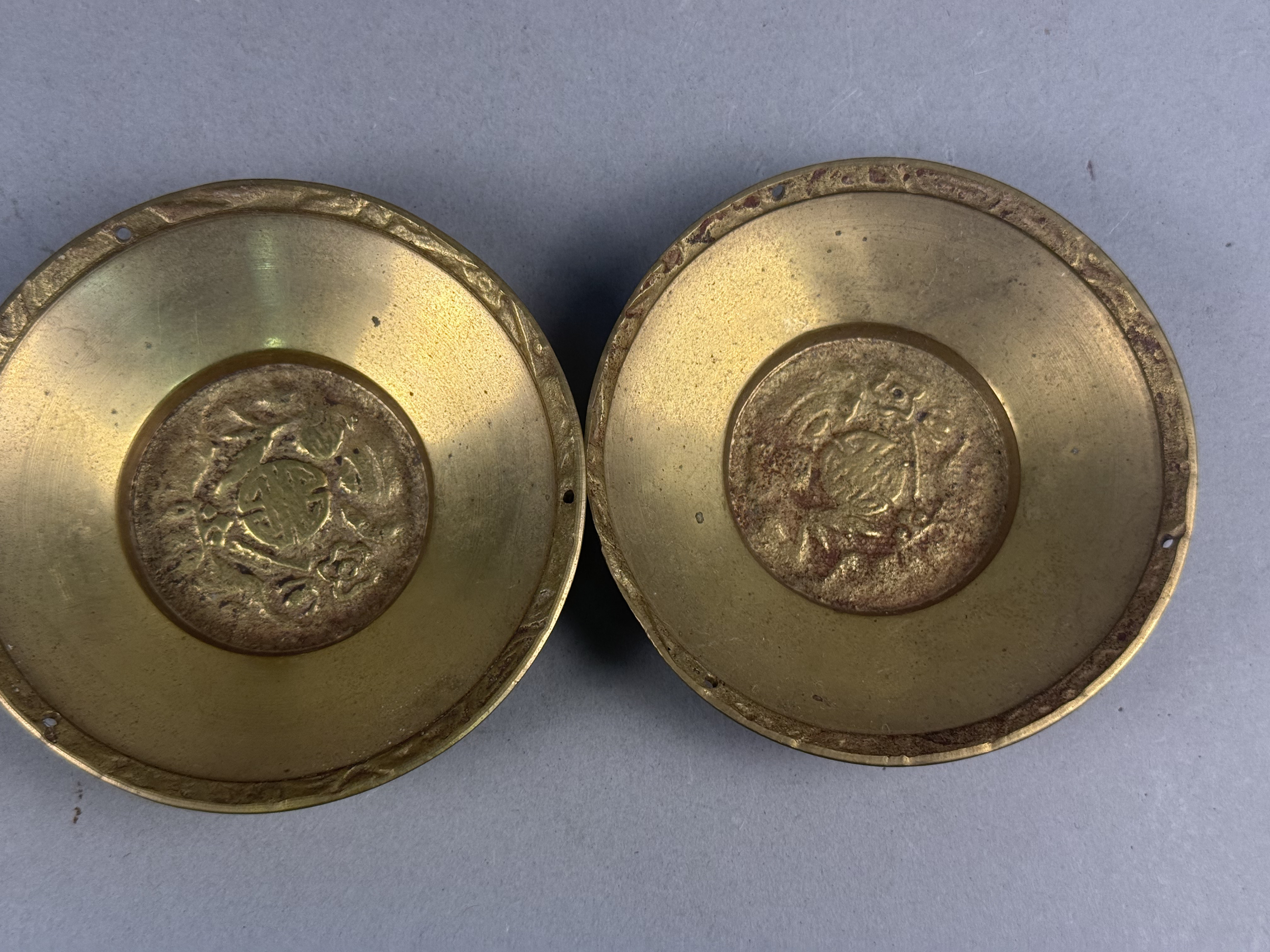 Vintage Indian Style Etched & Enameled Brass Items