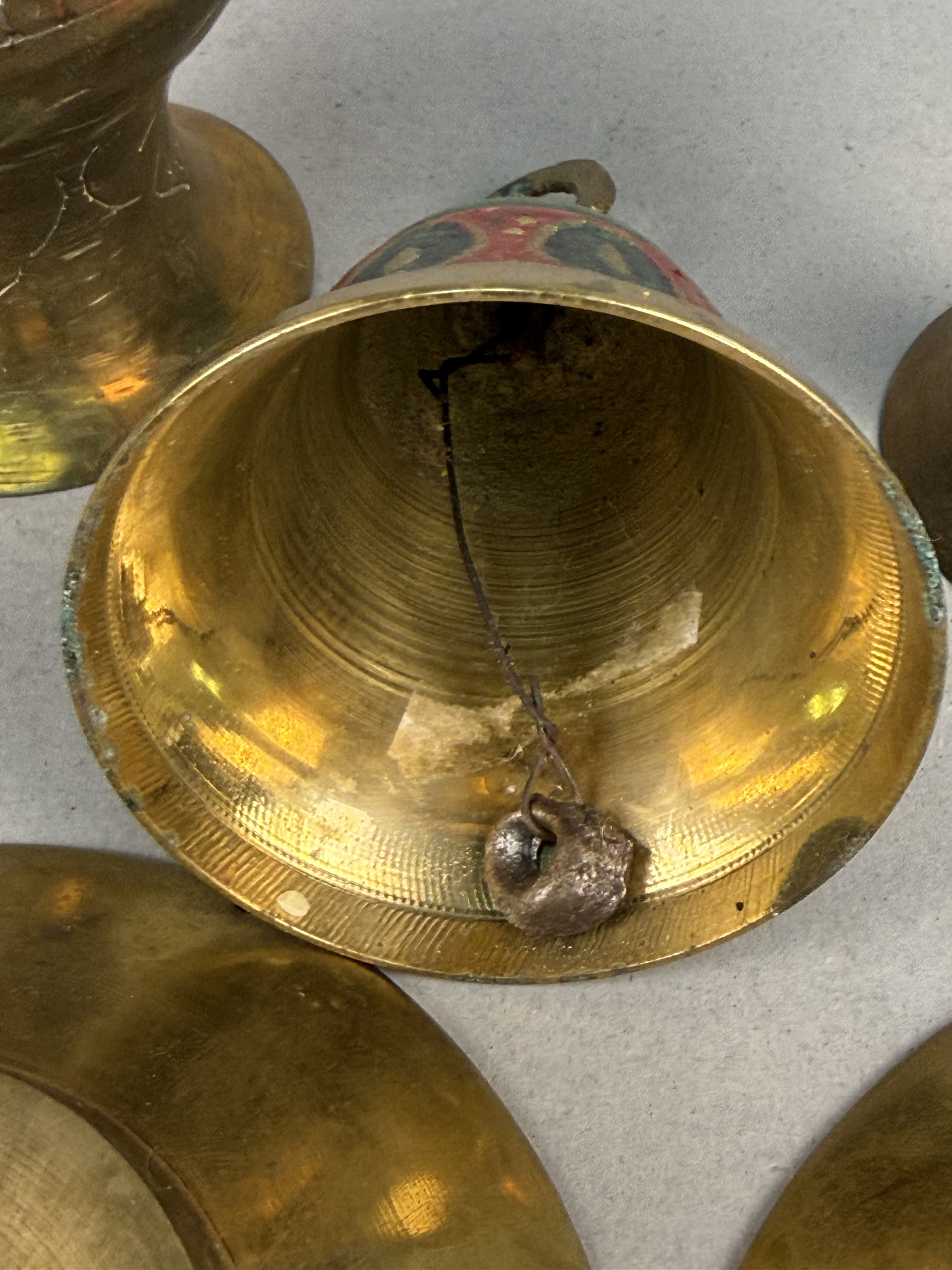 Vintage Indian Style Etched & Enameled Brass Items