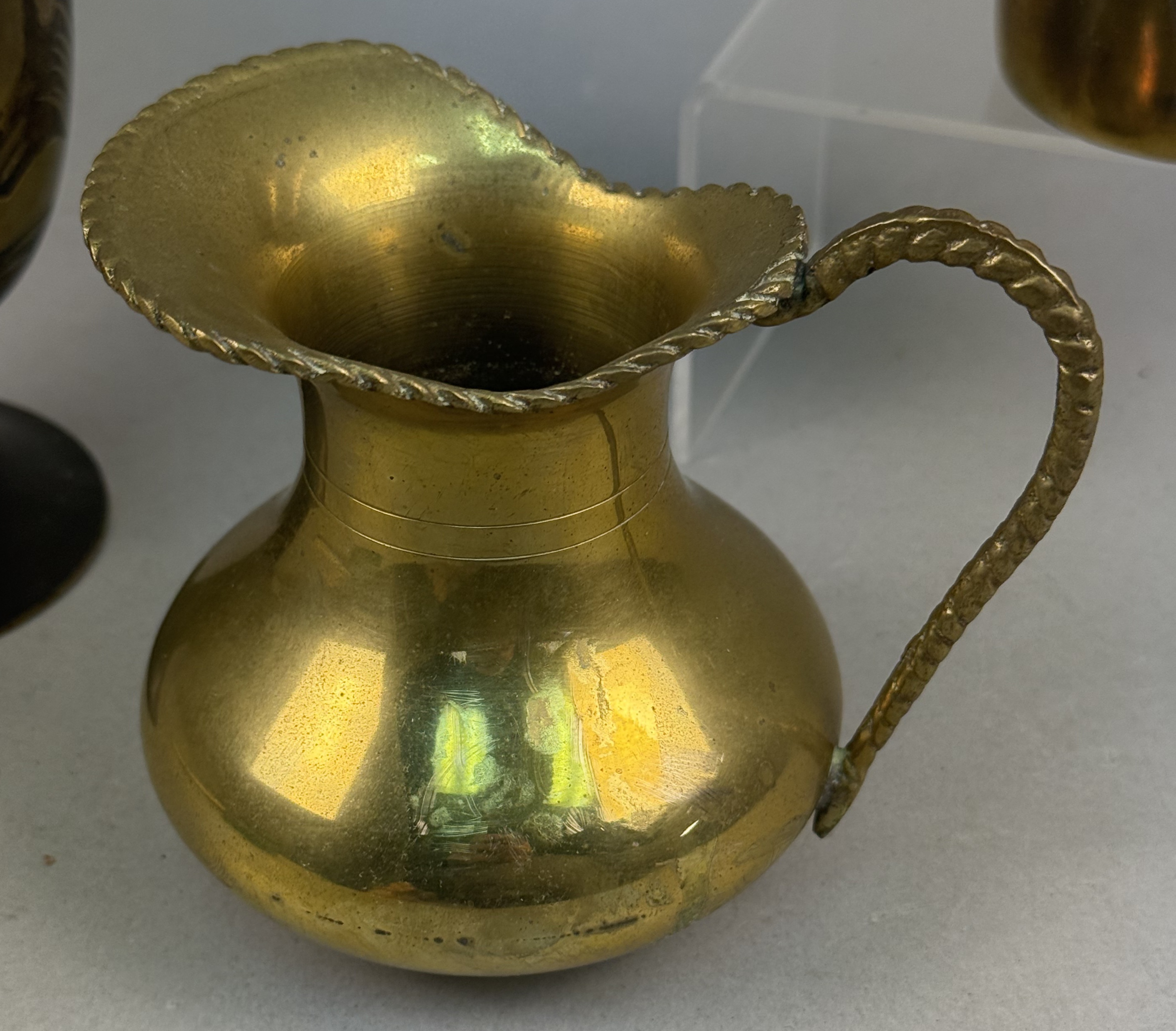 A Trio of Decorative Brass Vessels